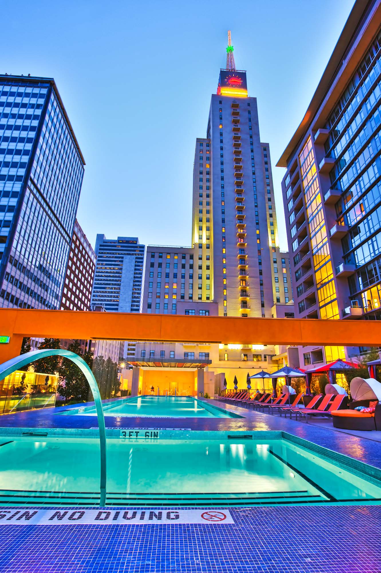 Pool at The Merc apartments in Mercantile Place in Dallas, TX