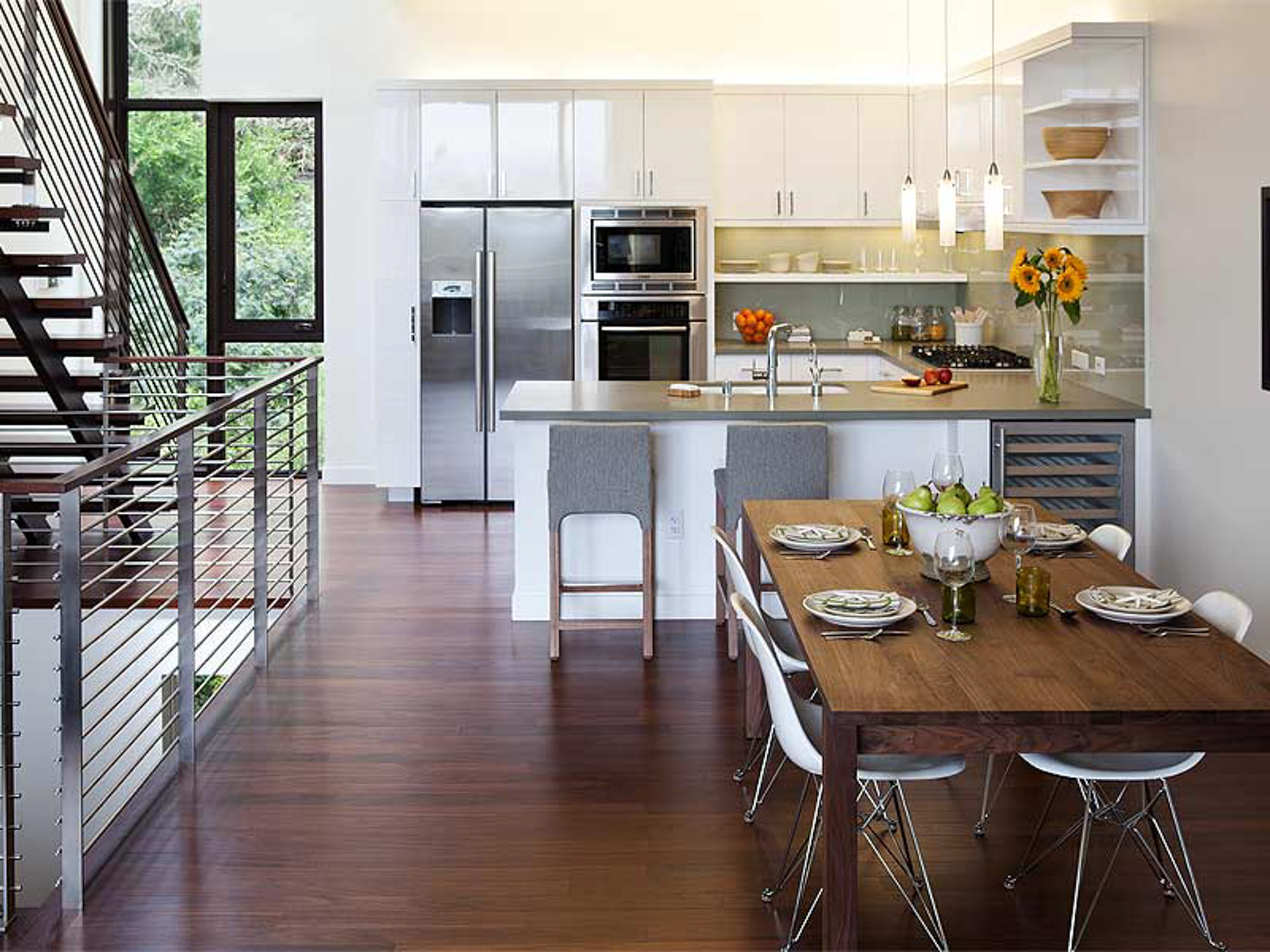 A dining area in a Presidio Landmark apartment in San Francisco, CA.