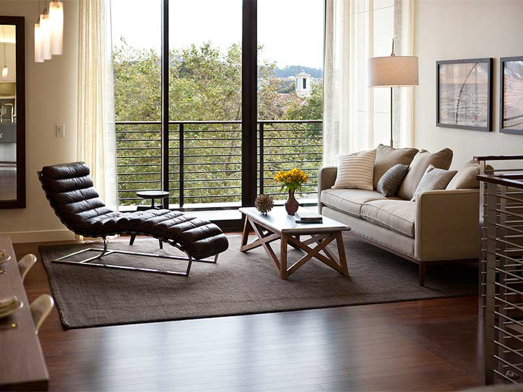 A living area in a Presidio Landmark apartment in San Francisco, CA.