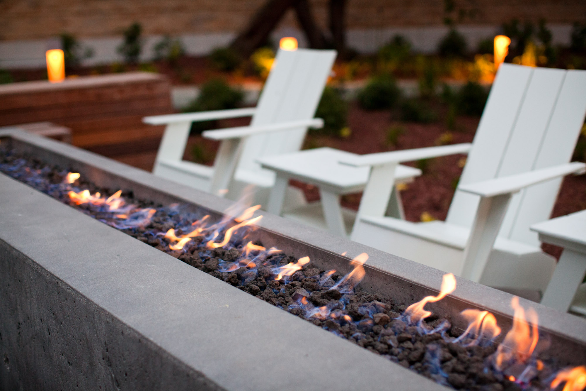 The fire pit at Presidio Landmark apartment in San Francisco, CA.