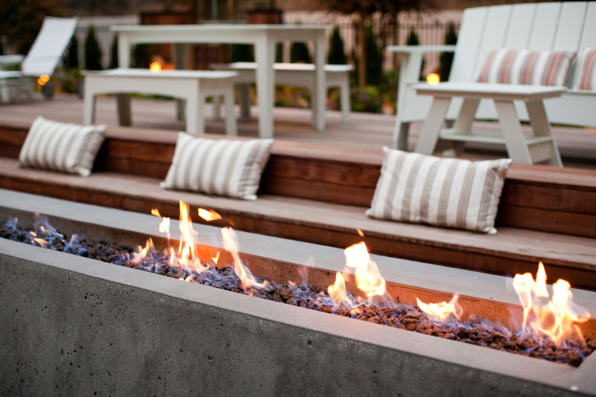 The fire pit at Presidio Landmark apartment in San Francisco, CA.