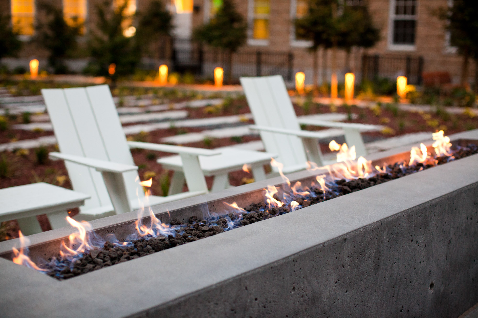 The fire pit at Presidio Landmark apartment in San Francisco, CA.