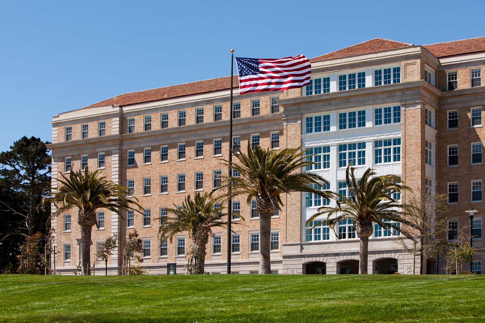 The exterior of the Presidio Landmark apartments in San Francisco, CA.