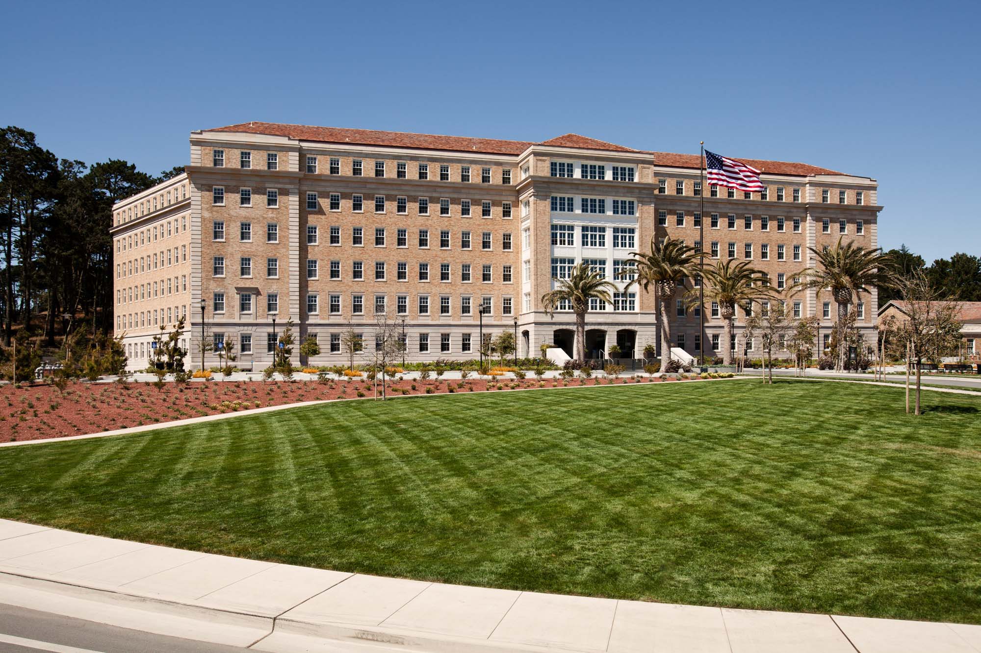 The exterior of the Presidio Landmark apartments in San Francisco, CA.