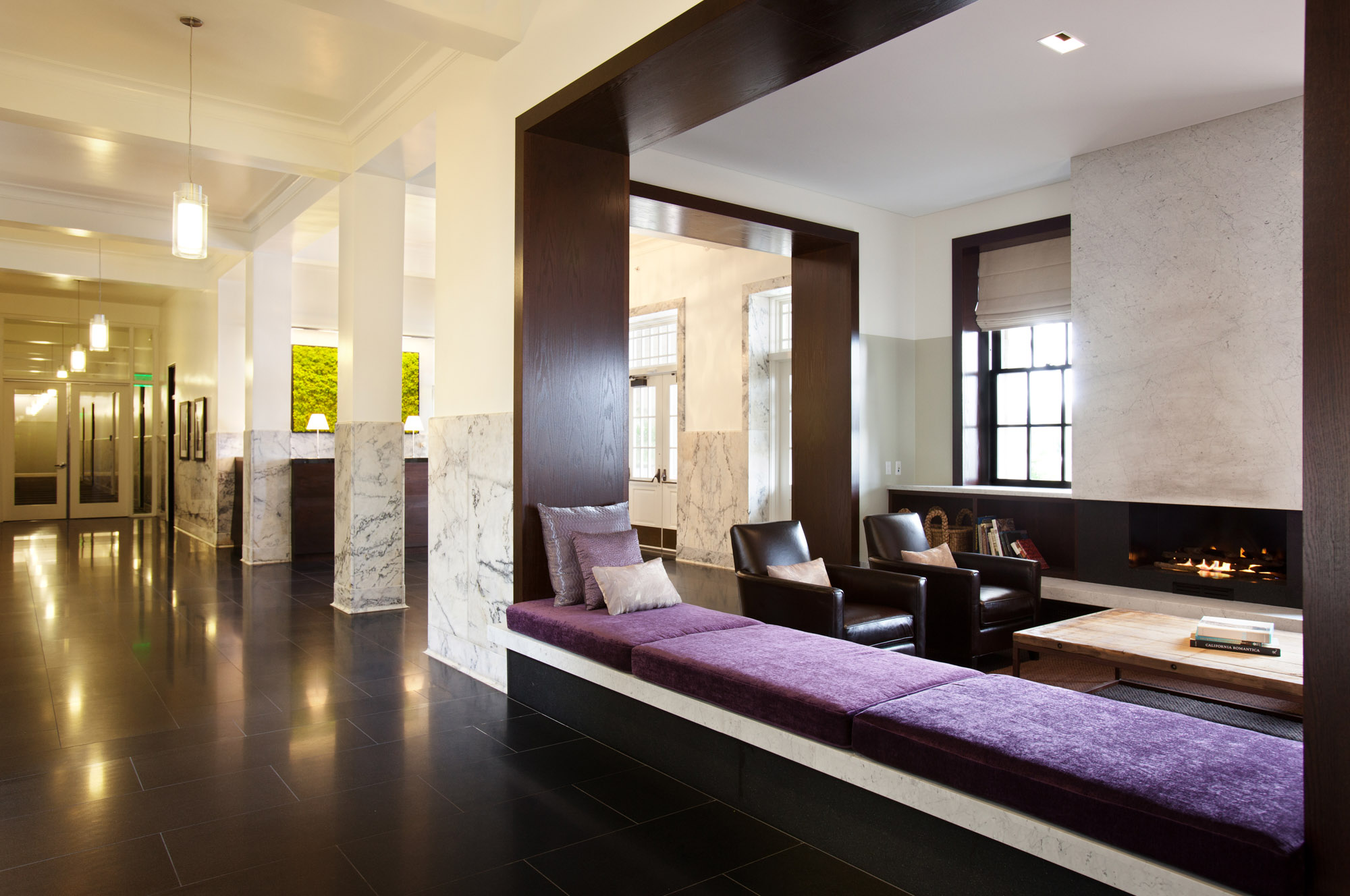 The lobby at Presidio Landmark apartment in San Francisco, CA.