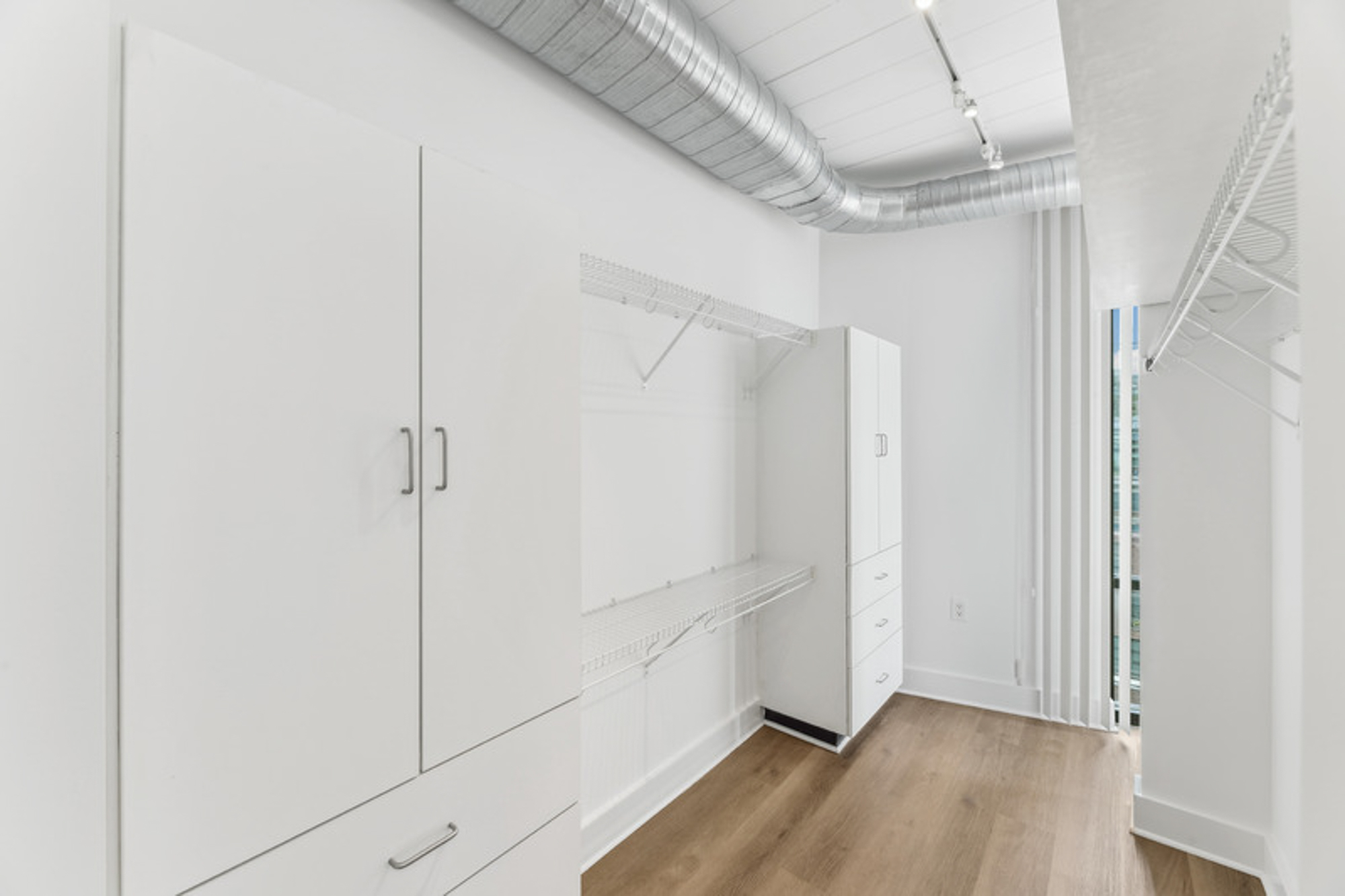 The walk-in closet in a Foundry Lofts apartment in Washington, D.C.