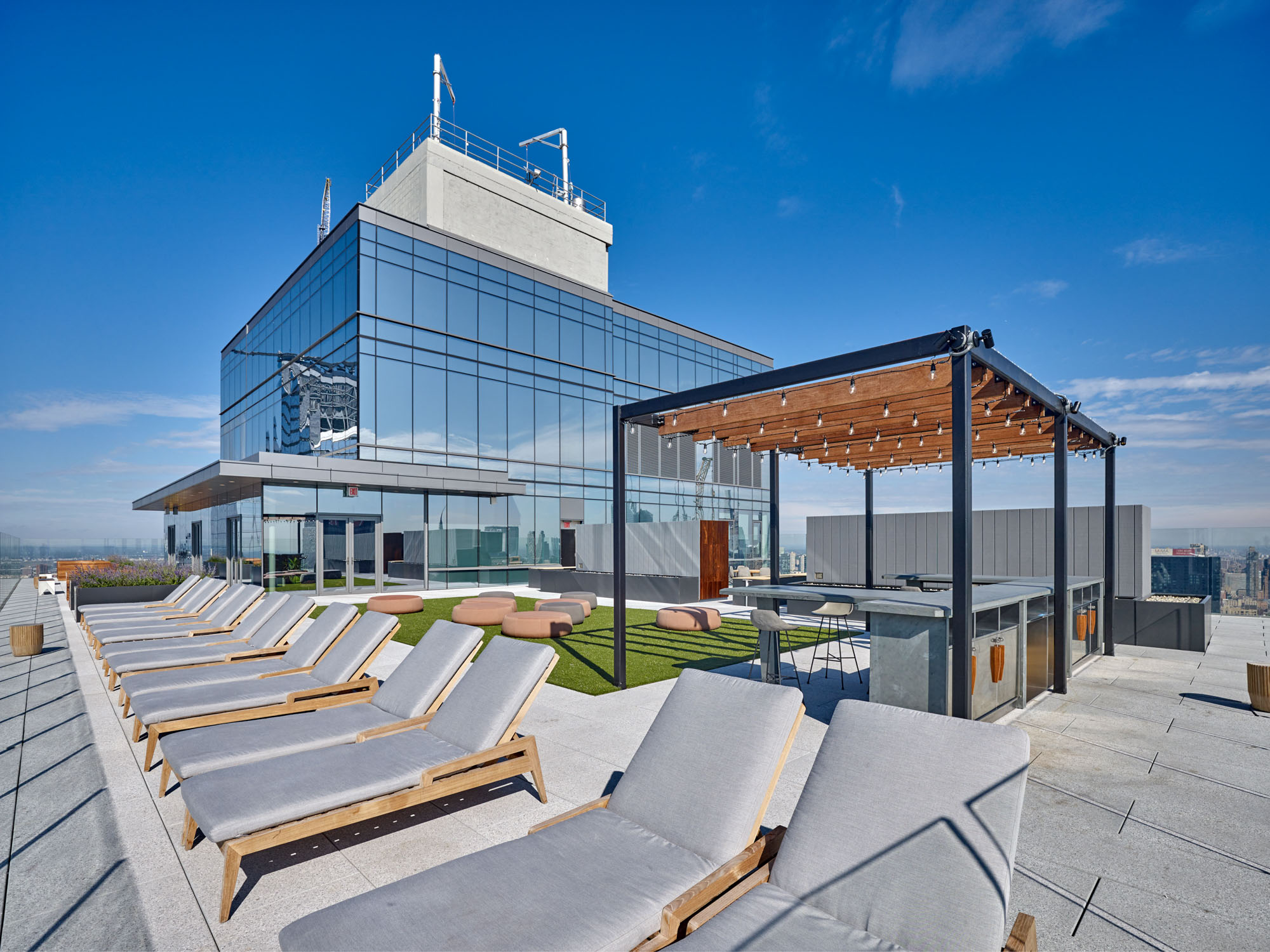 The rooftop terrace in The Eugene apartment in Manhattan, New York.