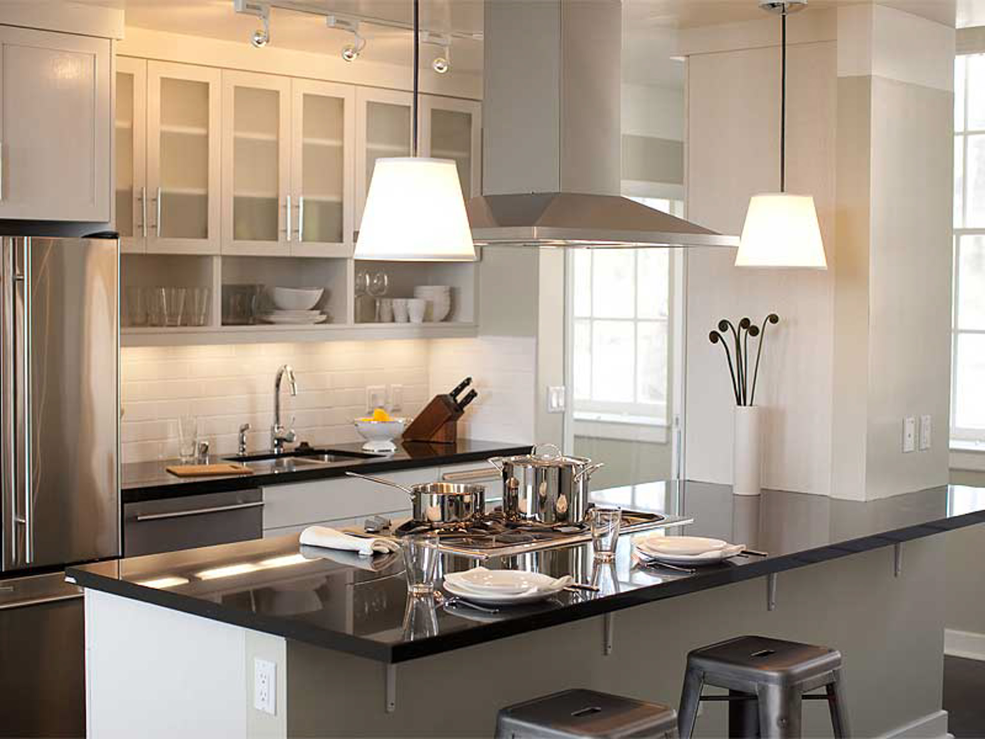 A kitchen in a Presidio Landmark apartment in San Francisco, CA.