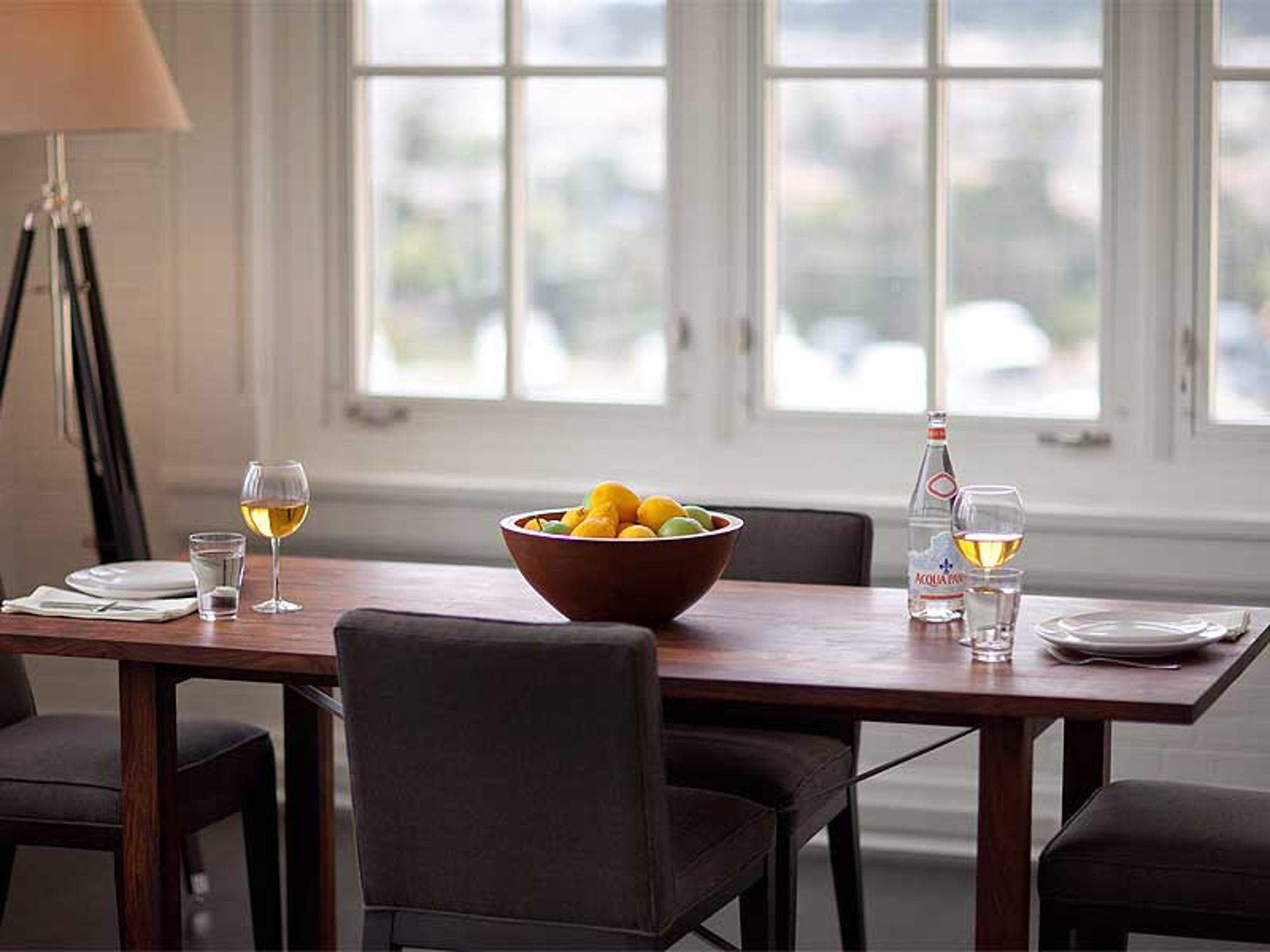 A dining area in a Presidio Landmark apartment in San Francisco, CA.