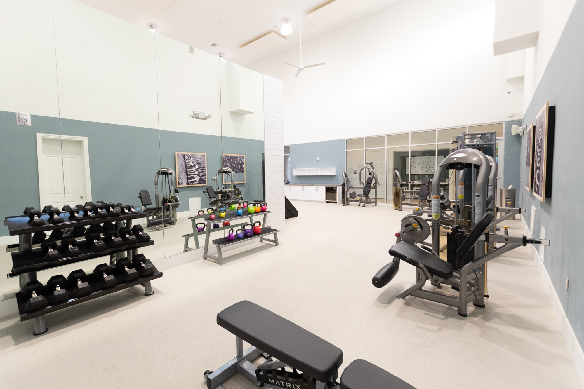 The fitness center at Solano at Miramar apartments in Miramar, FL.