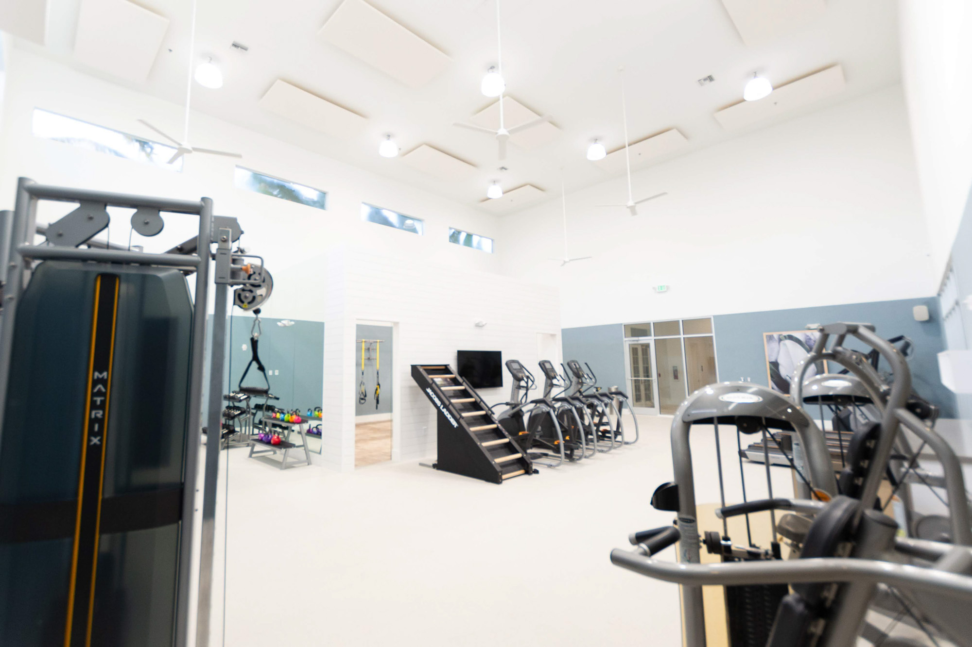 The fitness center at Solano at Miramar apartments in Miramar, FL.