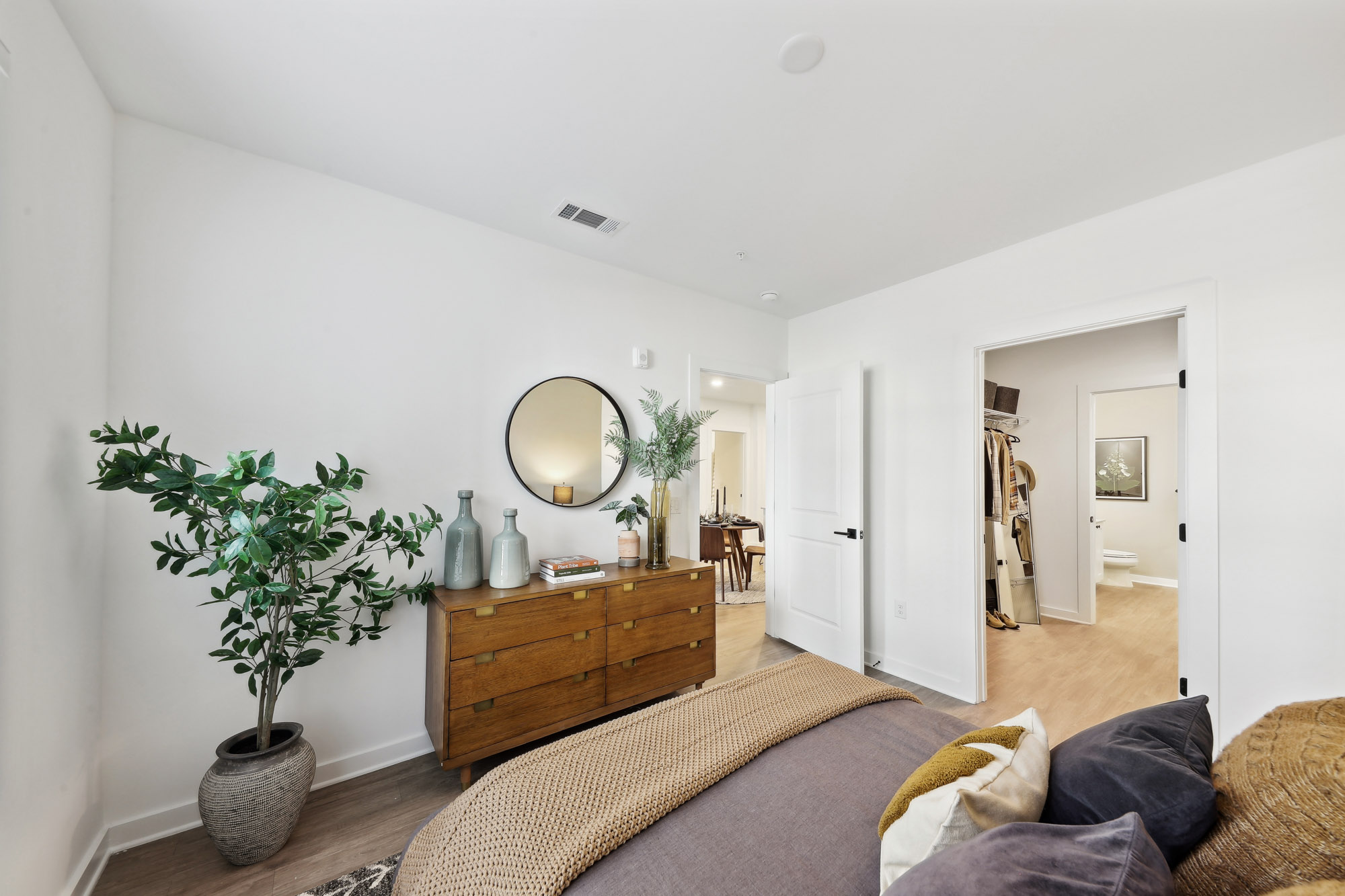 The bedroom in a Tallulah apartment in Atlanta, Georgia.