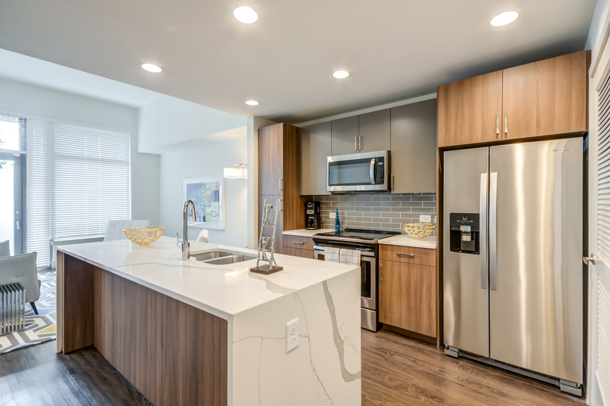 The kitchen in a Thayer and Spring apartment in downtown Silver Spring.