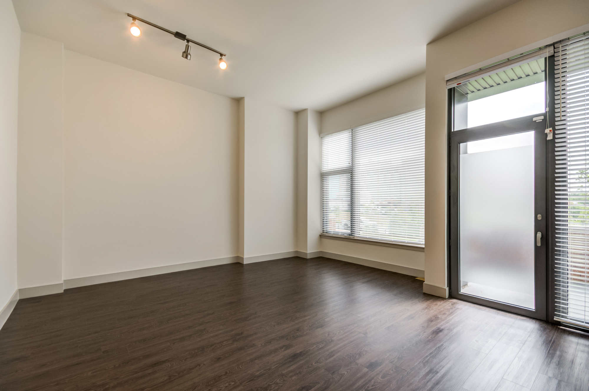 The living area in a Thayer and Spring apartment in downtown Silver Spring.