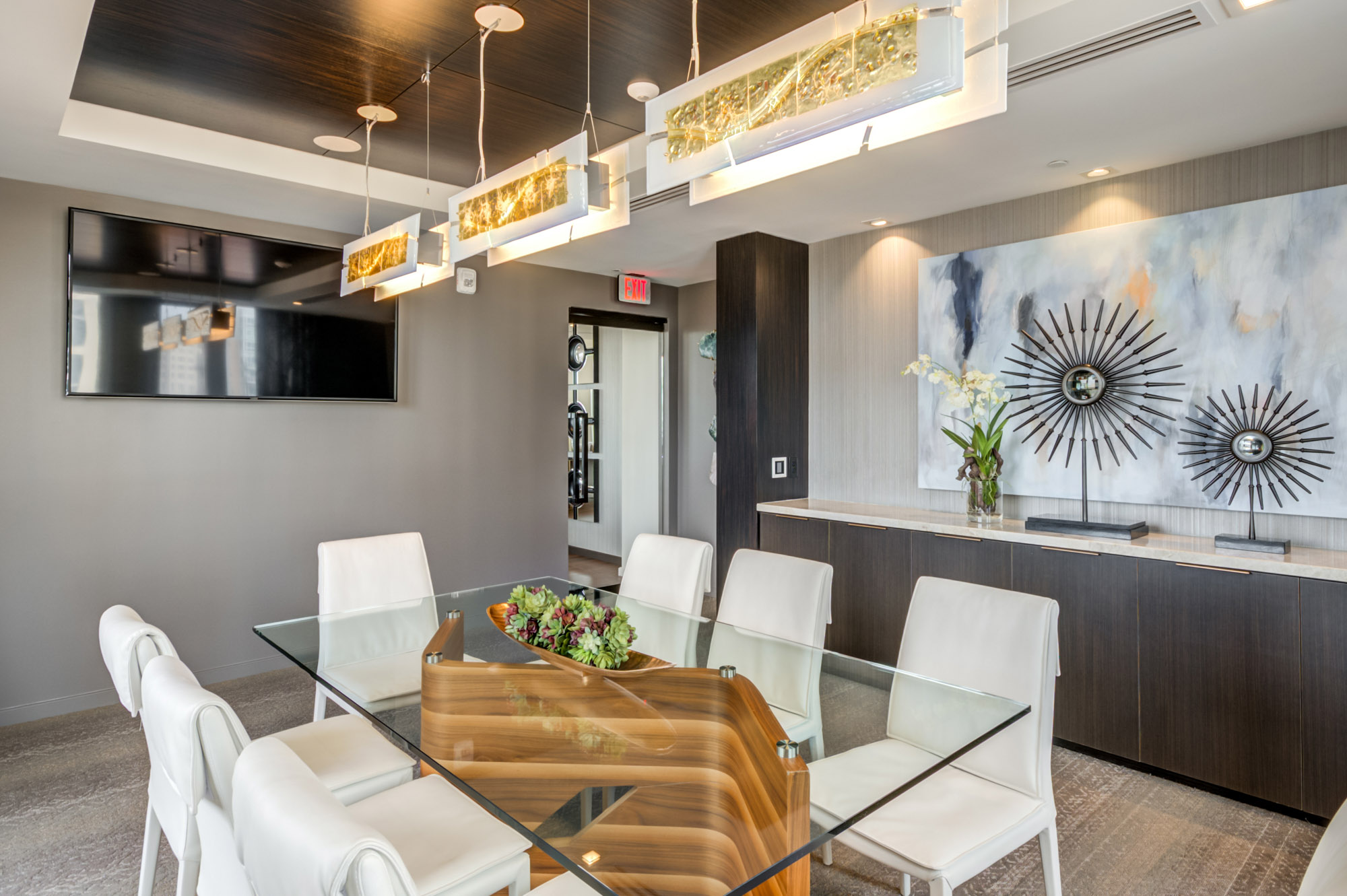 The work lounge at Thayer and Spring luxury apartments in downtown Silver Spring.