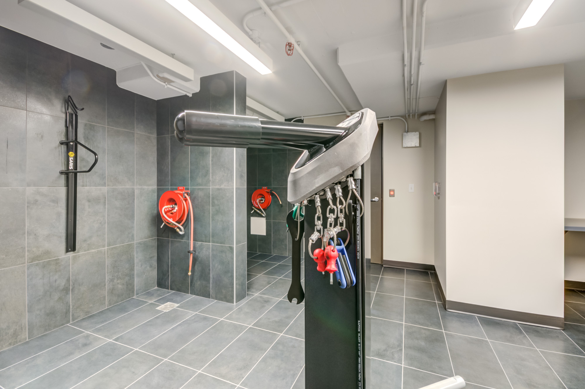 The bike storage and repair at Thayer and Spring luxury apartments in downtown Silver Spring.