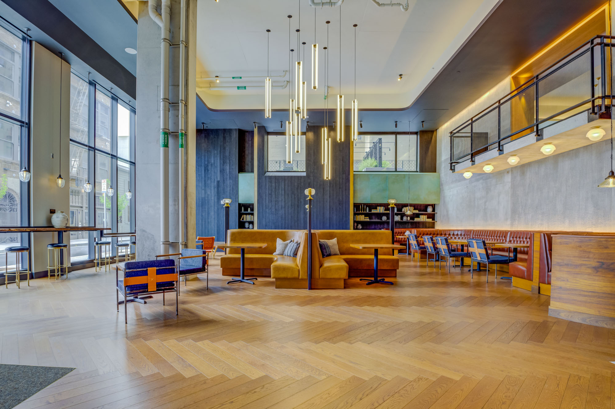 The lobby in The George in San Francisco.