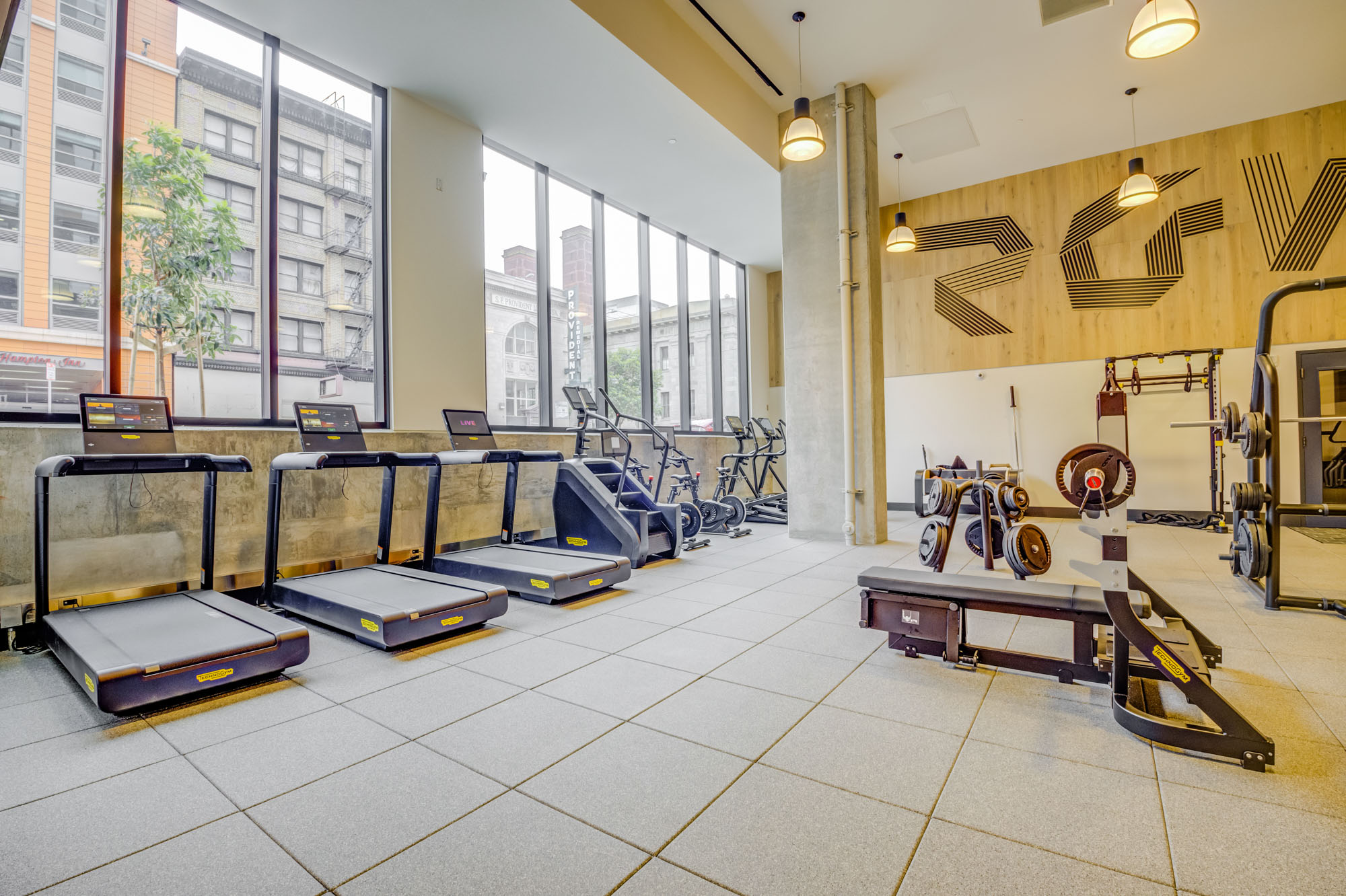 The fitness center in The George in San Francisco.