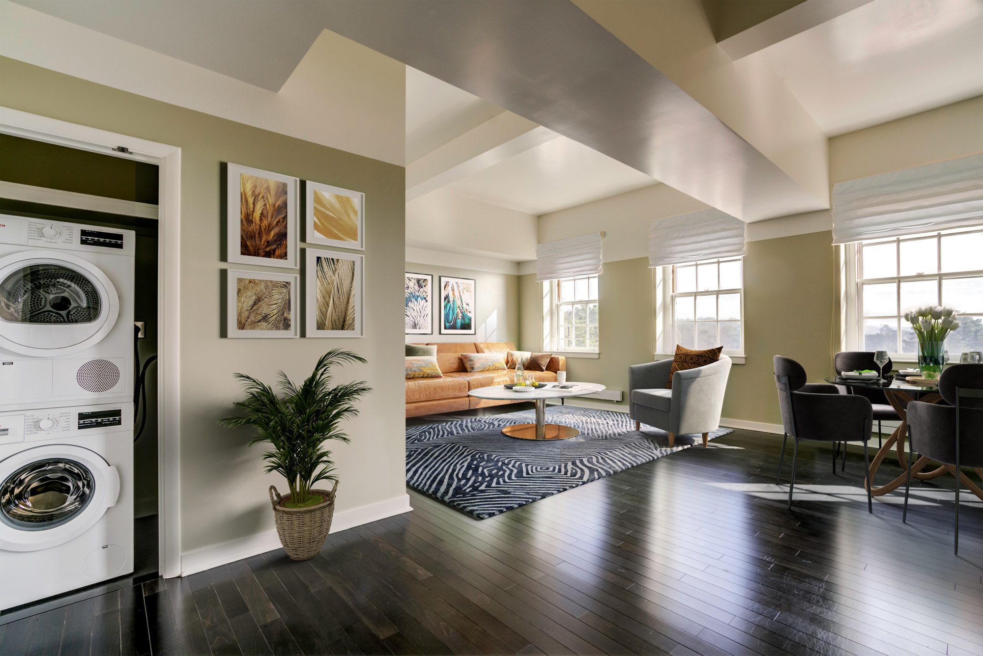 A living area in a Presidio Landmark apartment in San Francisco, CA.