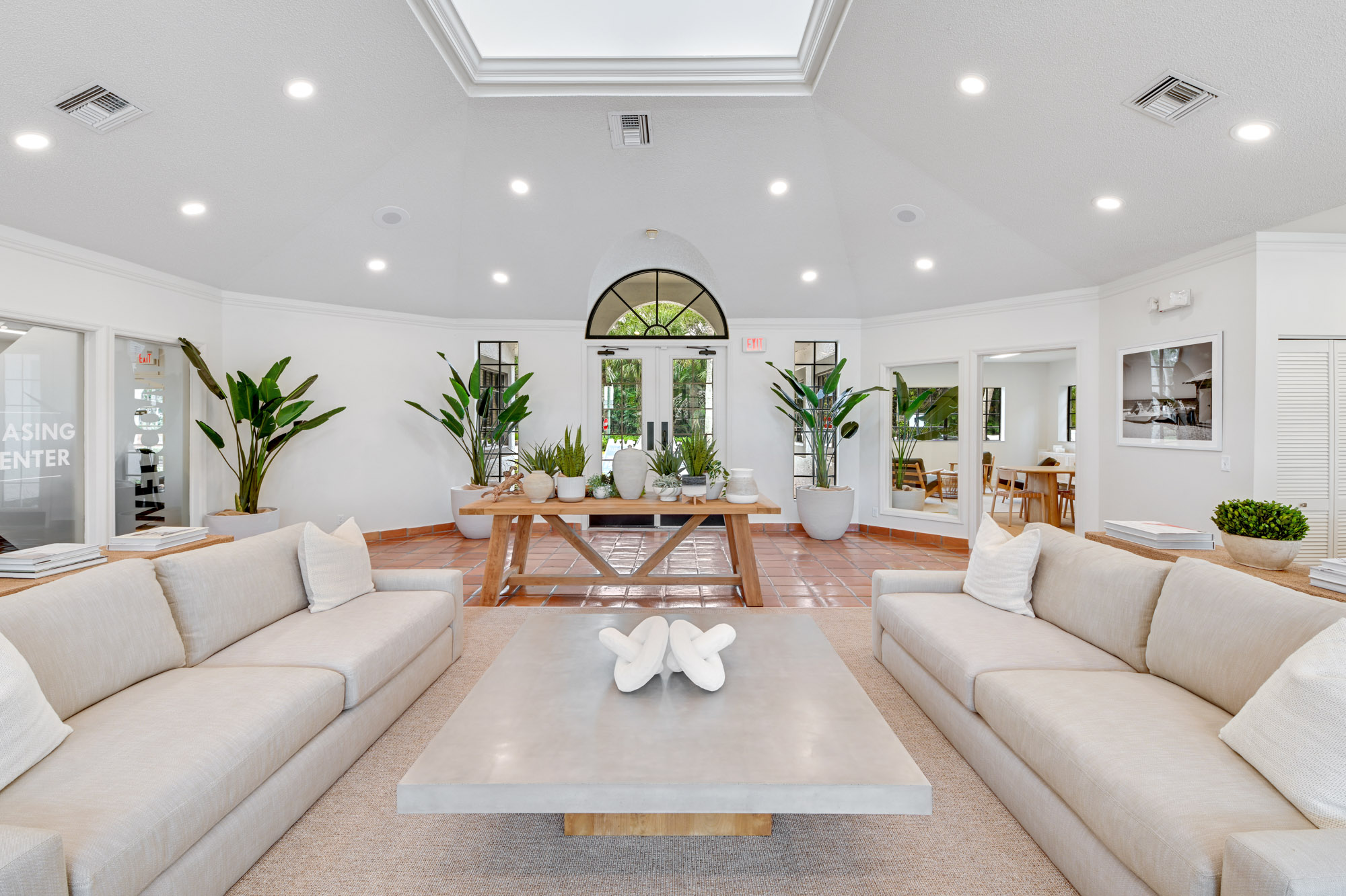 The interior of a living area at The Reserve at Ashely Lake apartments.