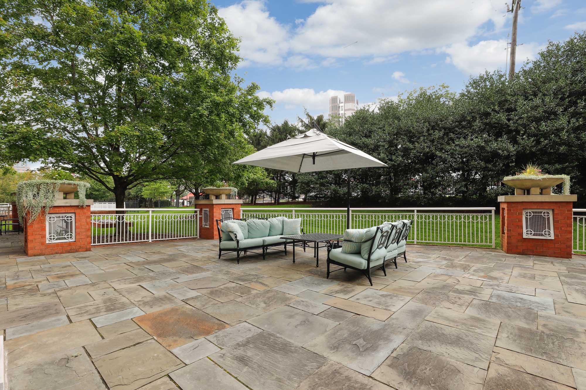 Patio at The Grand apartments in Washington, DC