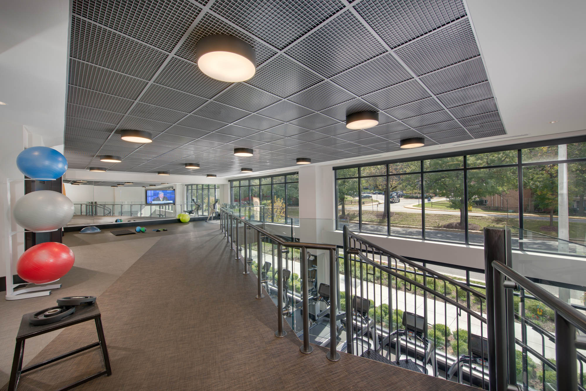 The fitness center at The Parker at Huntington Metro apartments in Alexandria, VA.