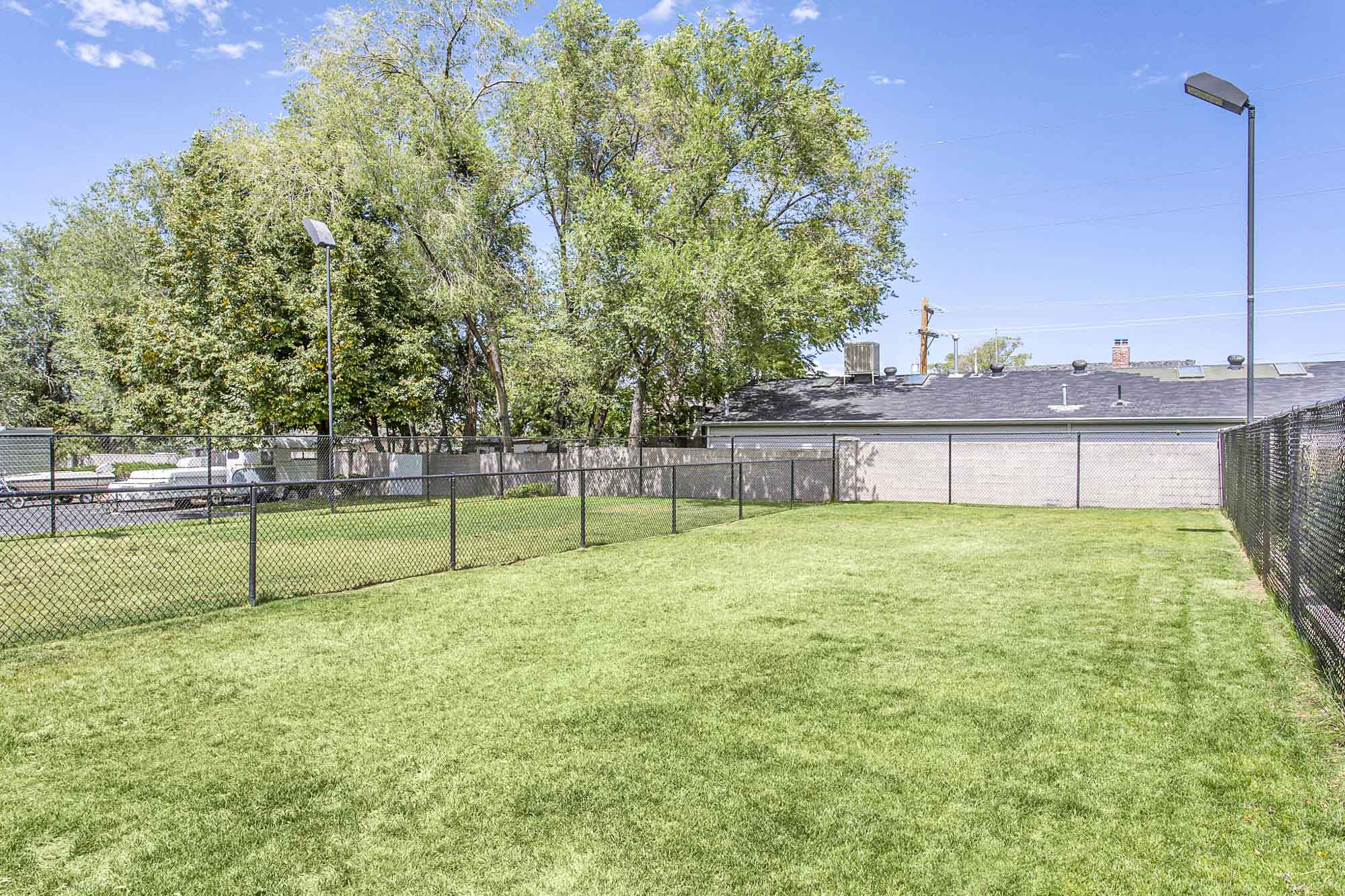 The dog run at James Pointe apartments in Murray, Utah.