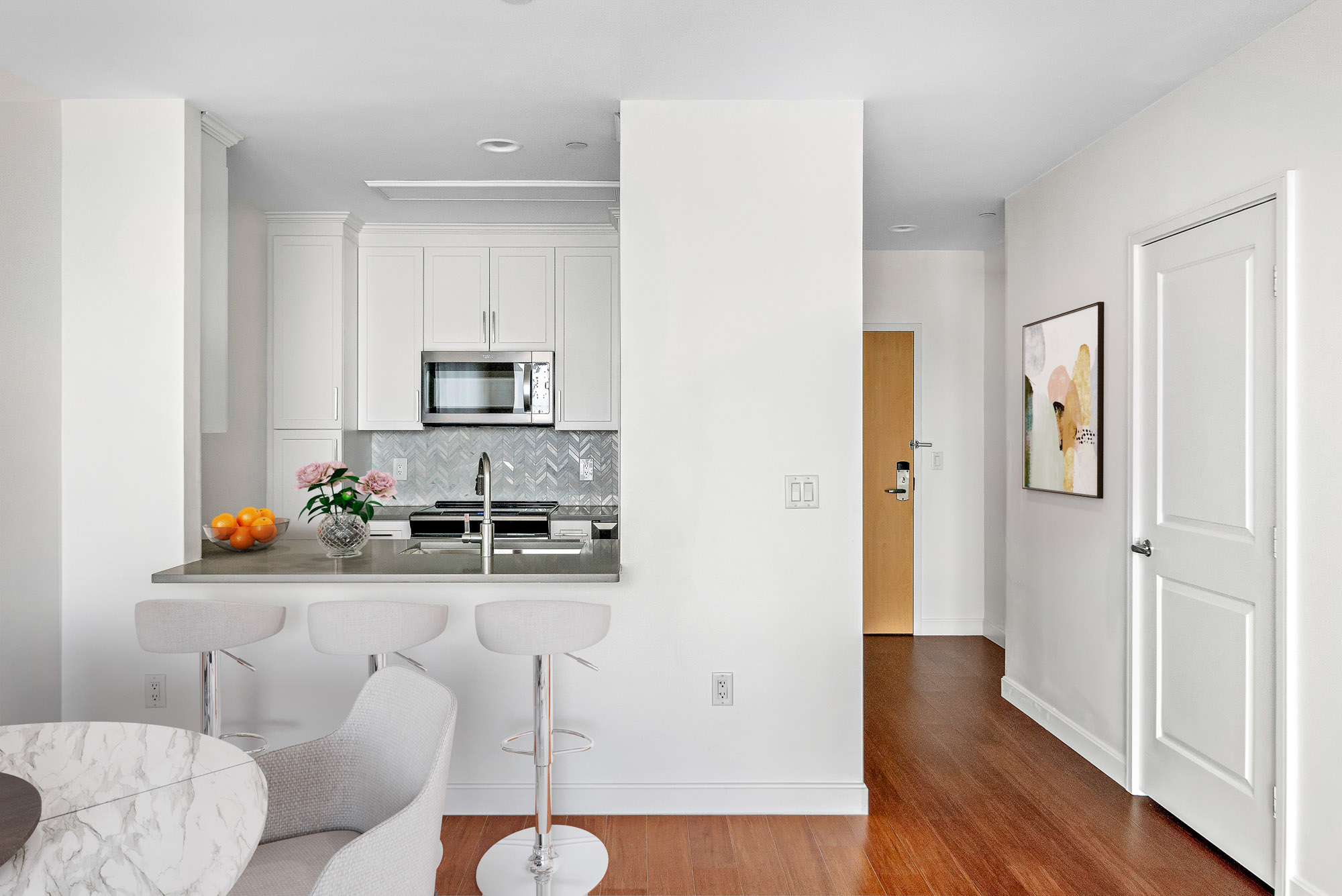 Kitchen at 100 Landsdowne St Apartments