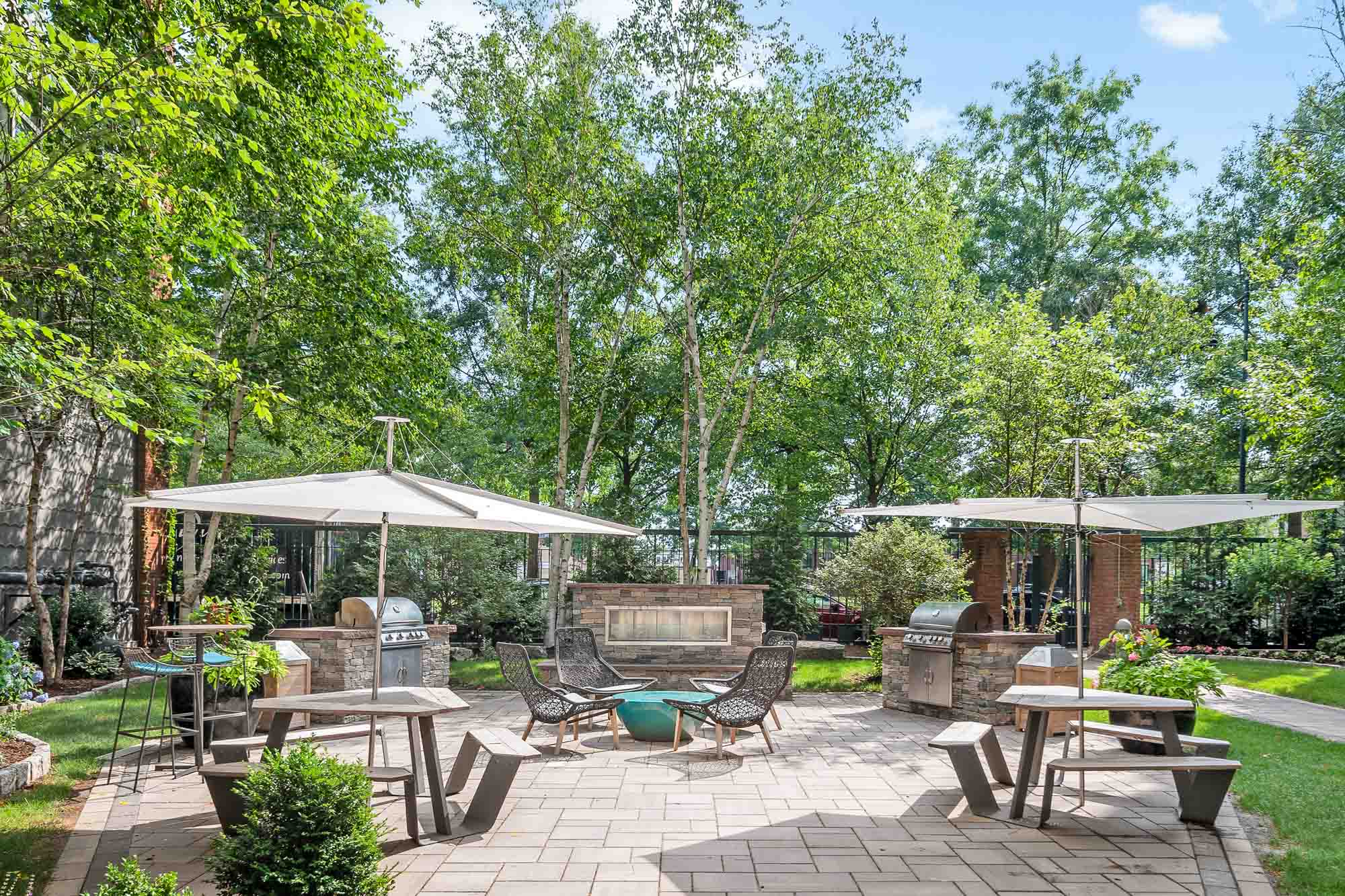 Grilling Area at 91 Sidney apartments in Cambridge, Massachusetts