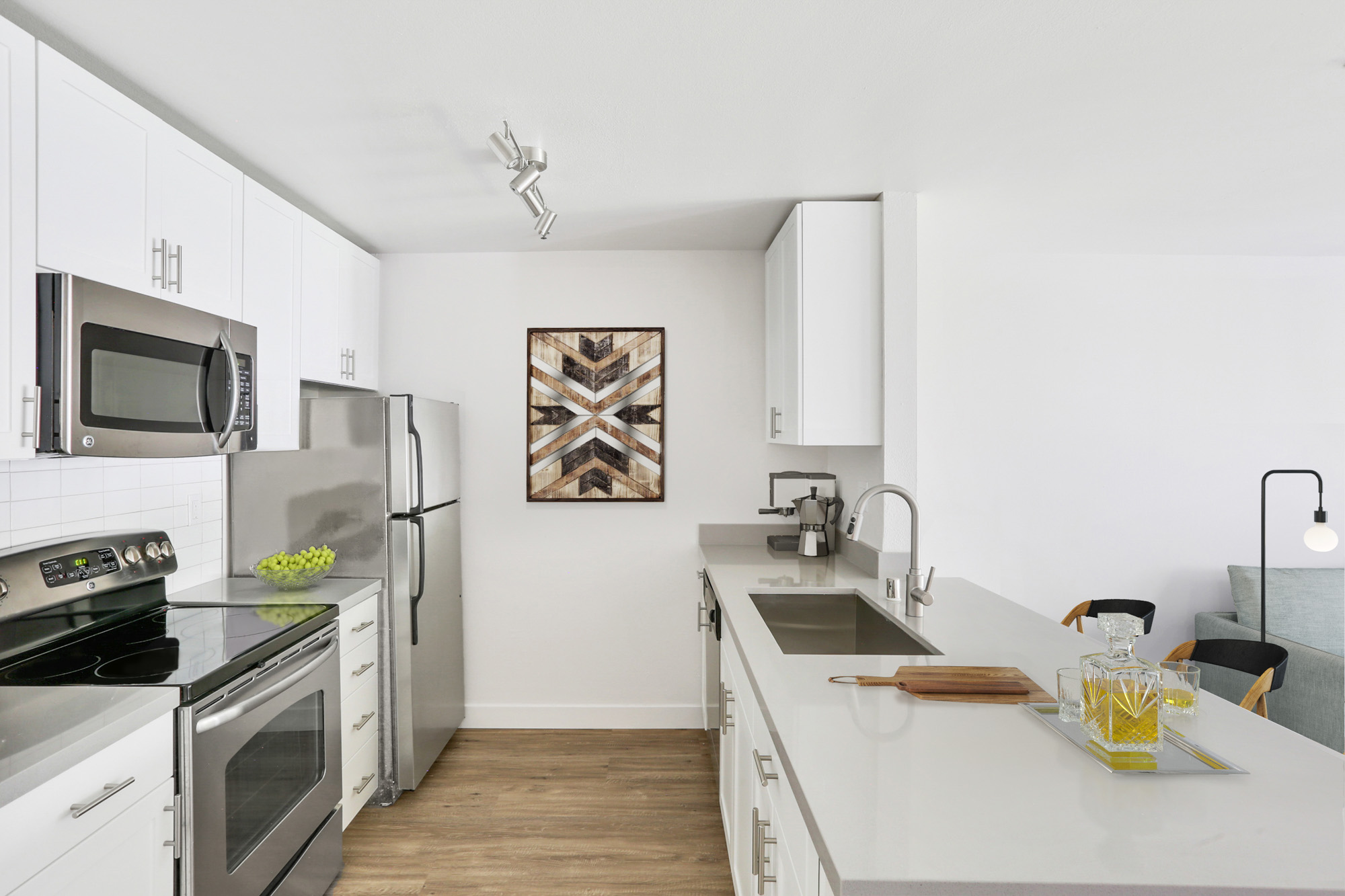 A kitchen in Bayside Village in San Francisco.