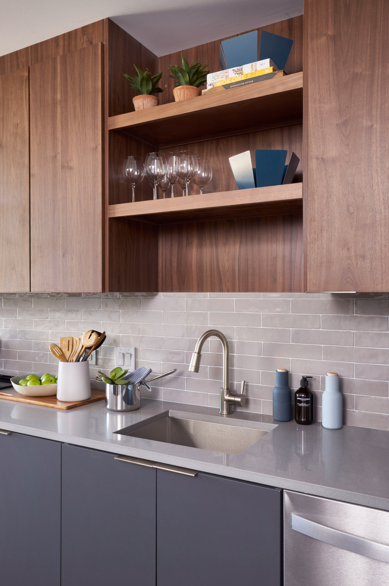 The kitchen in a VYV apartment in Jersey City.