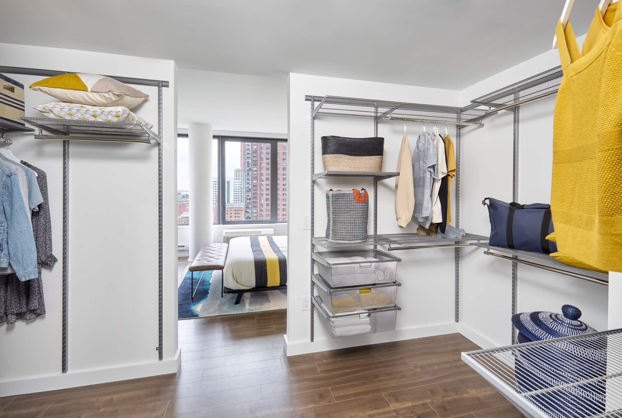 The closet in a VYV apartment in Jersey City.