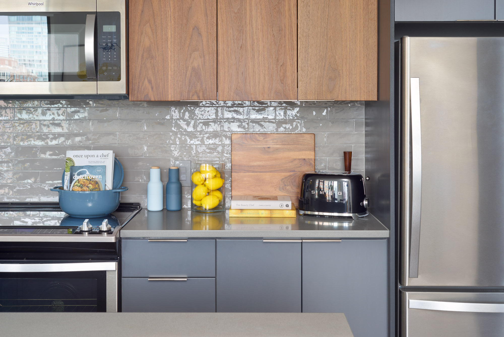 The kitchen in a VYV apartment in Jersey City.