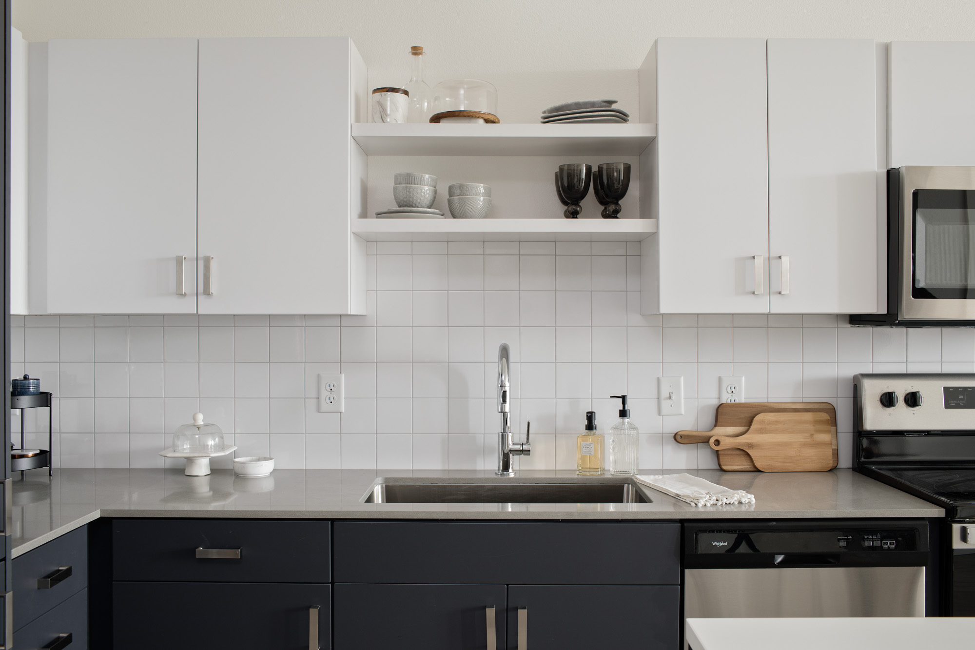 A kitchen in Verso apartments in Beaverton, Oregon.