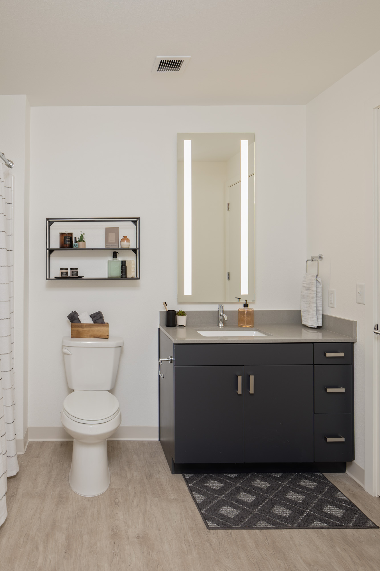 A bathroom in Verso apartments in Beaverton, Oregon.