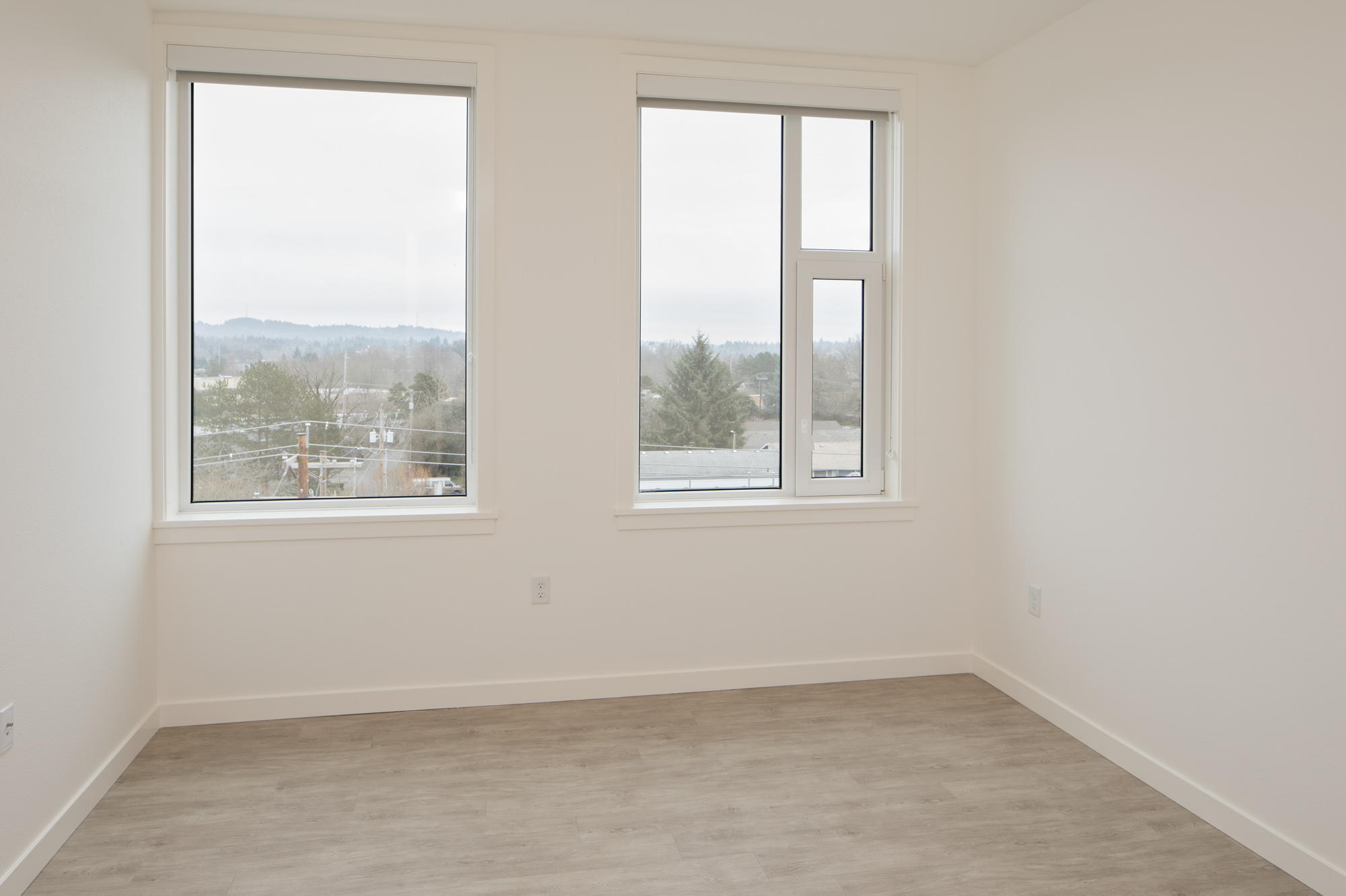 A bedroom in Verso apartments in Beaverton, Oregon.