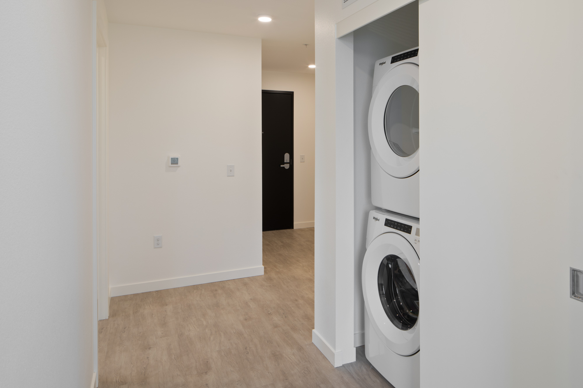 A laundry stack in Verso apartments in Beaverton, Oregon.