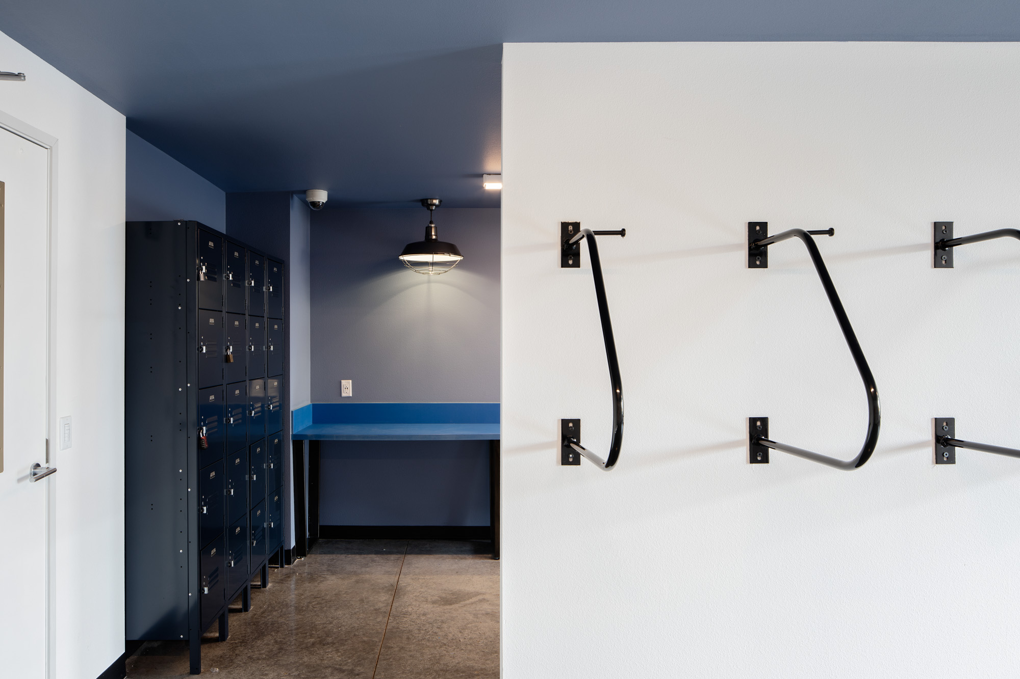 The bike storage and lockers at Verso apartments in Beaverton, Oregon.