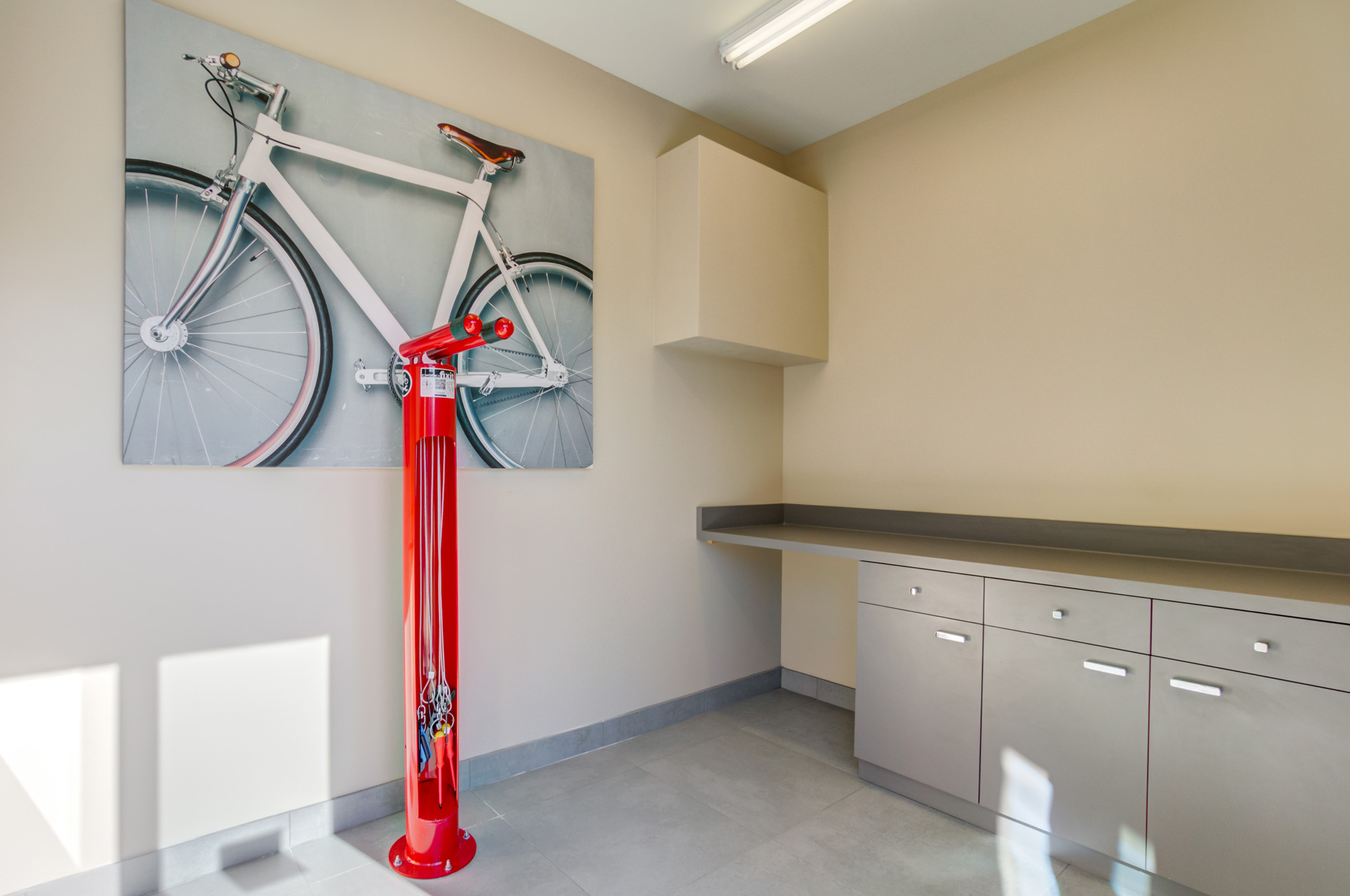 The bike station at Vintage apartments in Pleasanton, California.