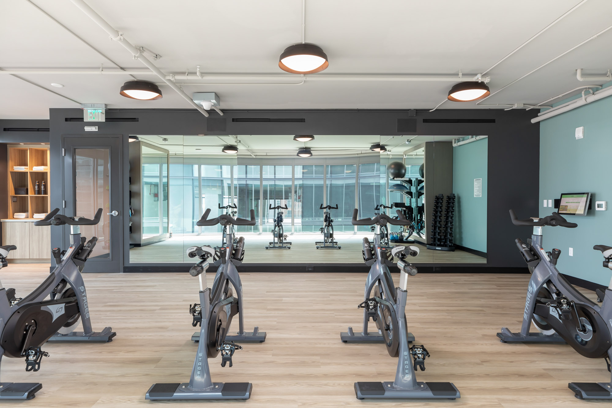 Cycle Studio space at The Merian apartments in San Diego, California.