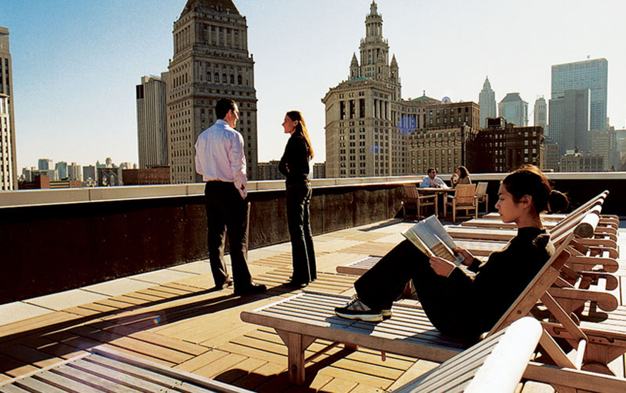 The sky deck at 111 Worth apartments in New York, NY.