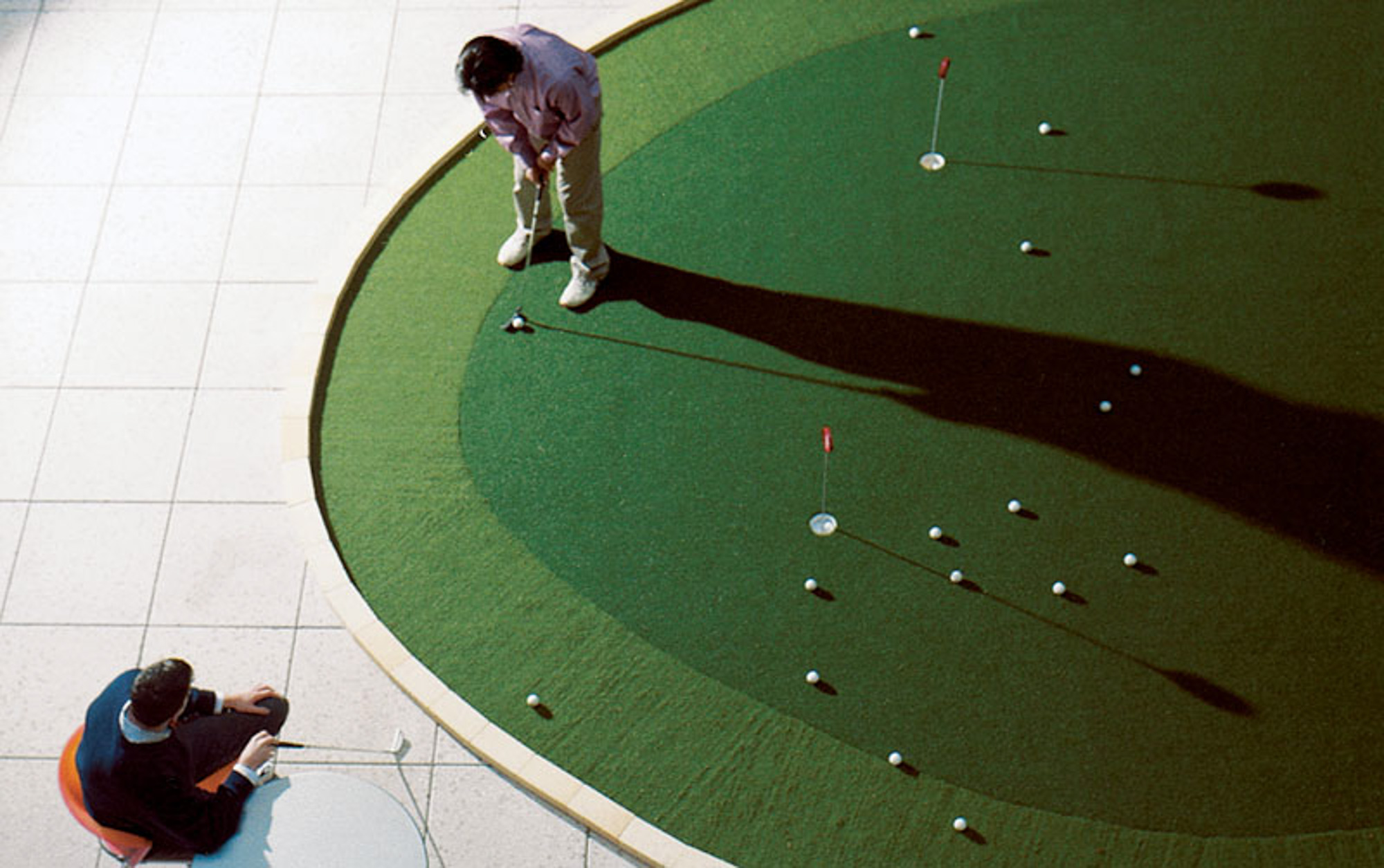 The putting green at 111 Worth apartments in New York, NY.