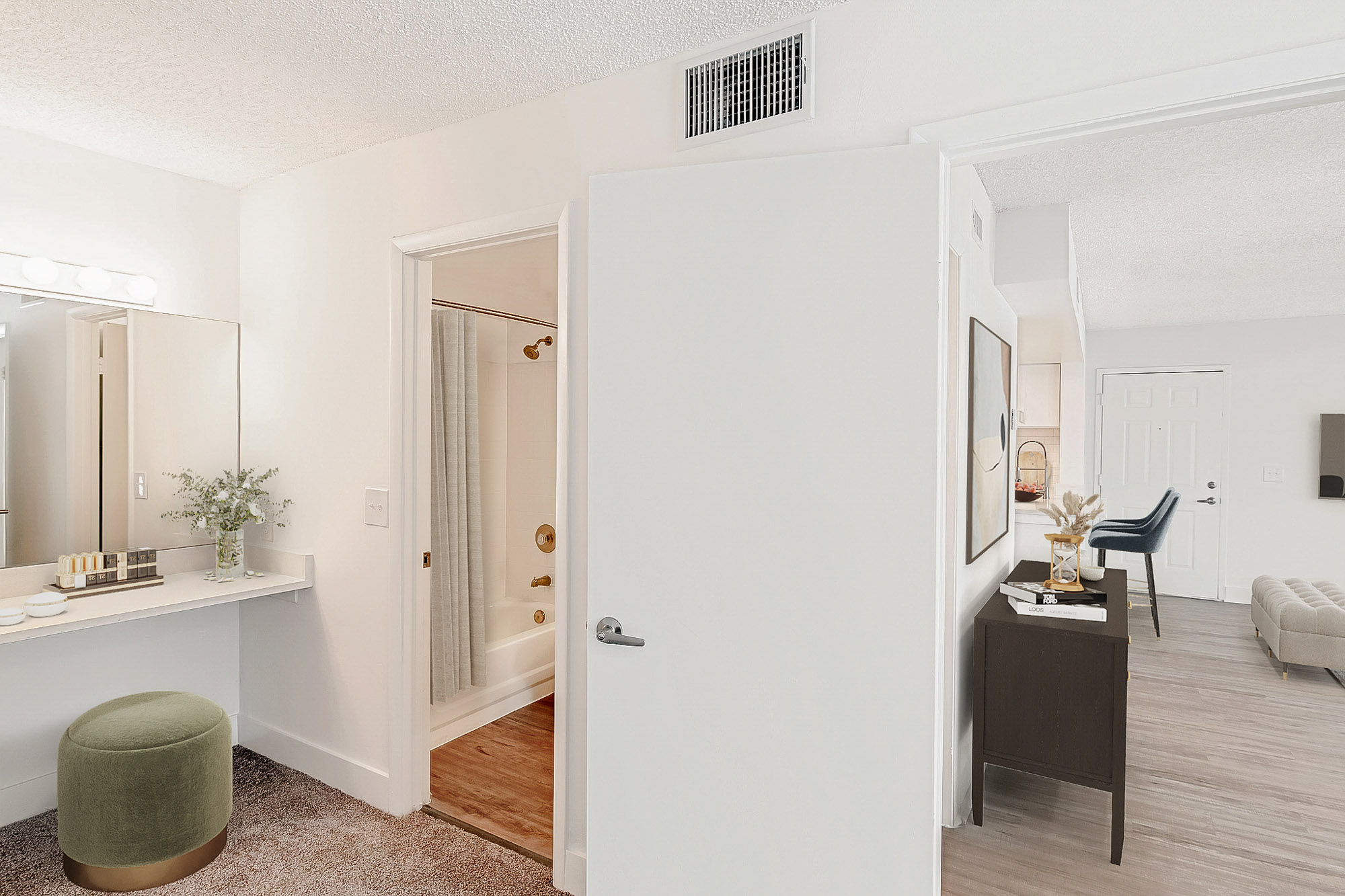 The interior of a vanity at The Reserve at Ashely Lake apartments.