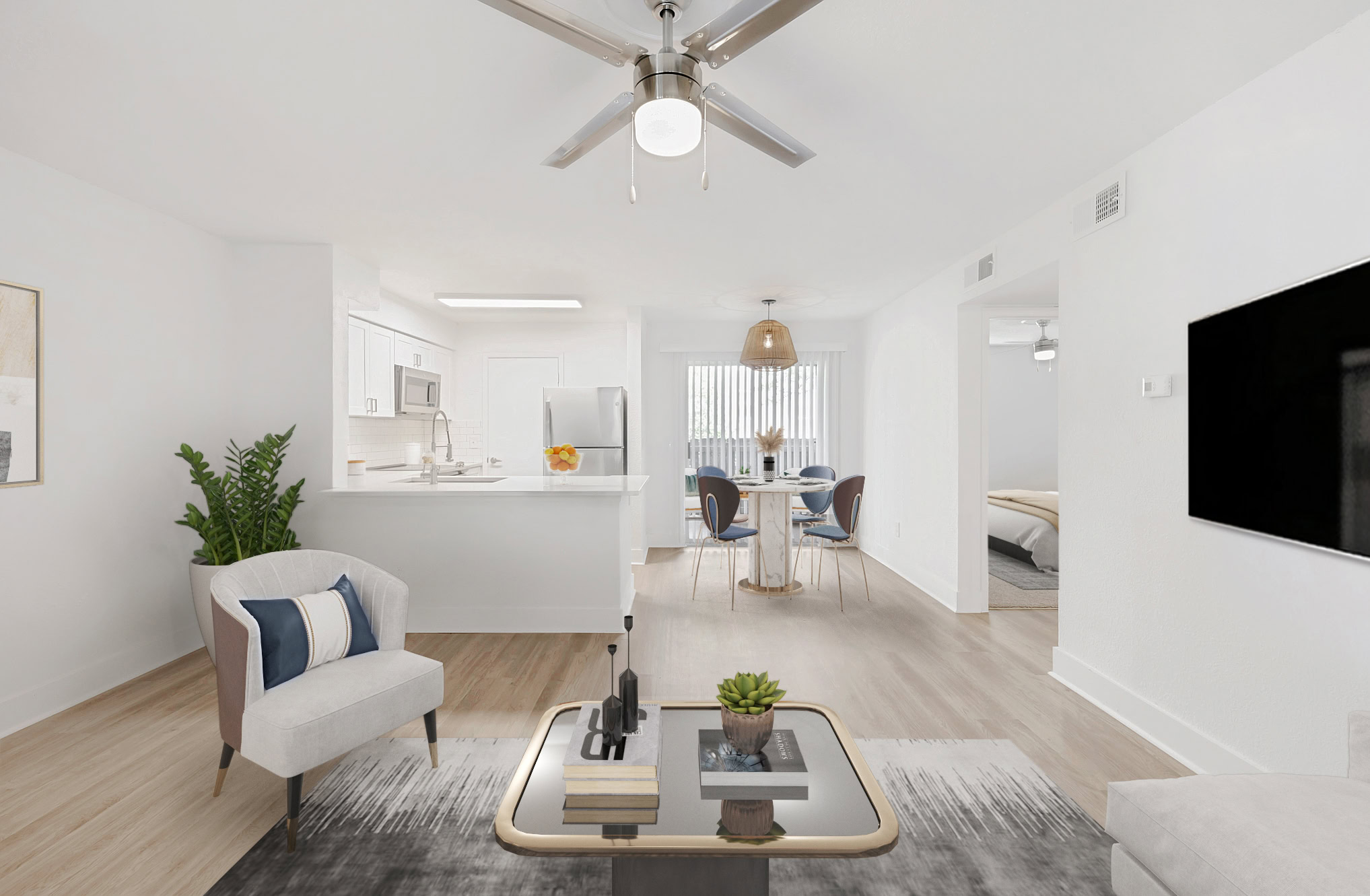 A living space at Brookwood Club apartments for rent in Jacksonville, FL.