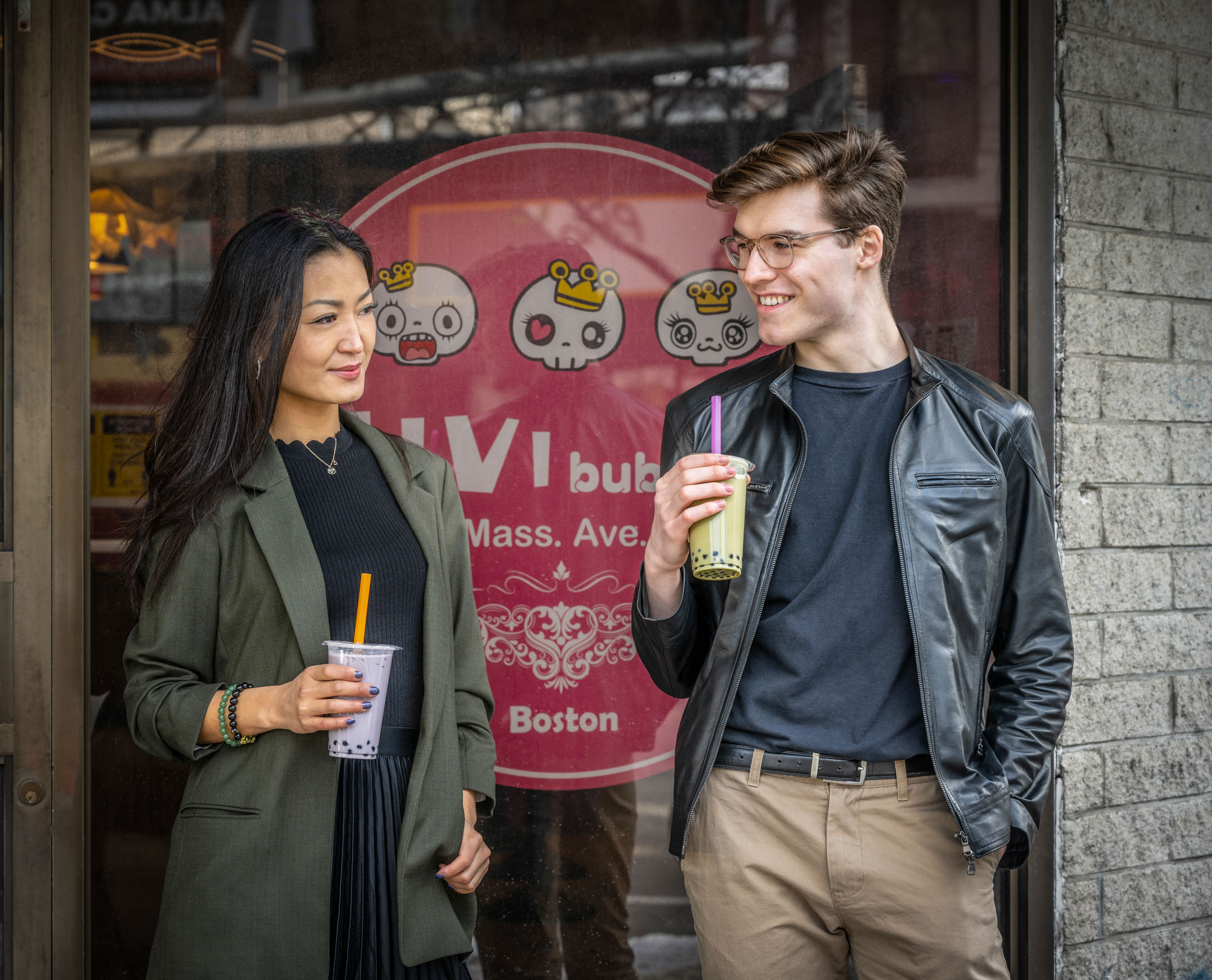 A Bubble Tea near Church Park apartments in Boston, Massachusetts.