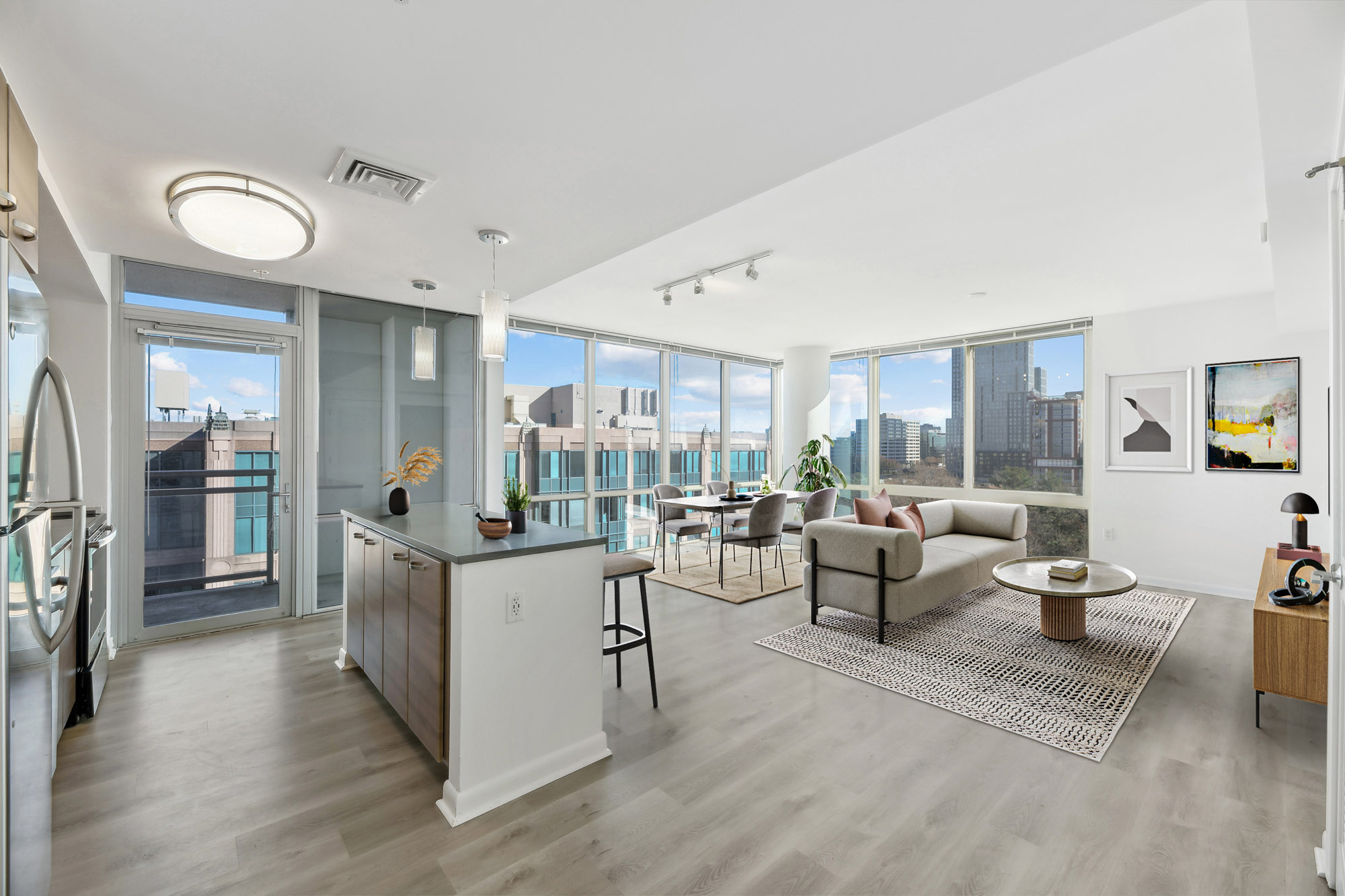 Living space at 8421 Broad apartments in McLean, Virginia.