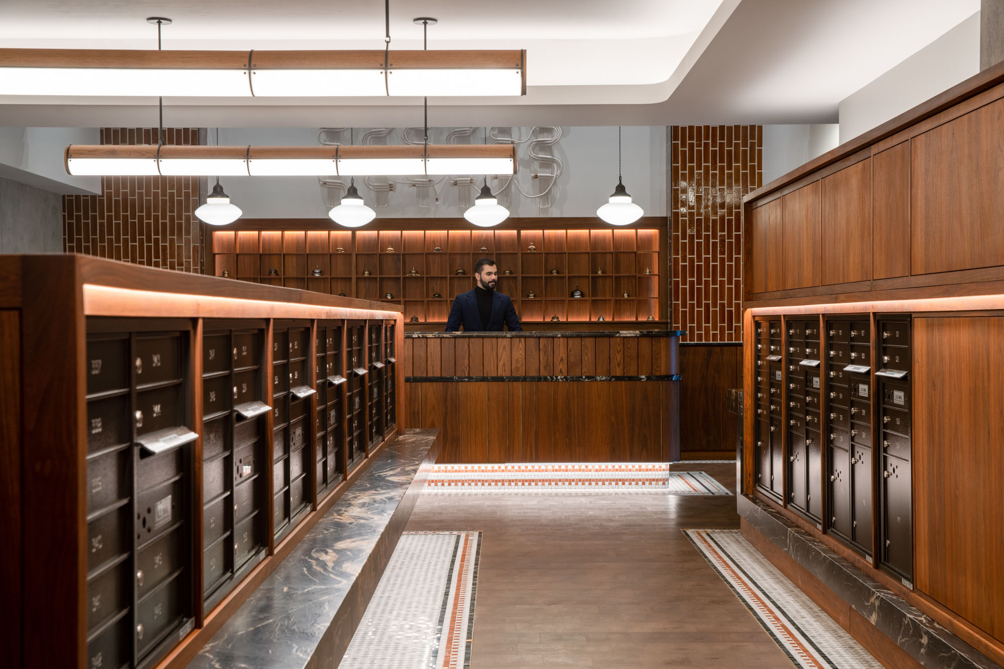 The mailroom at the George luxury apartments in San Francisco