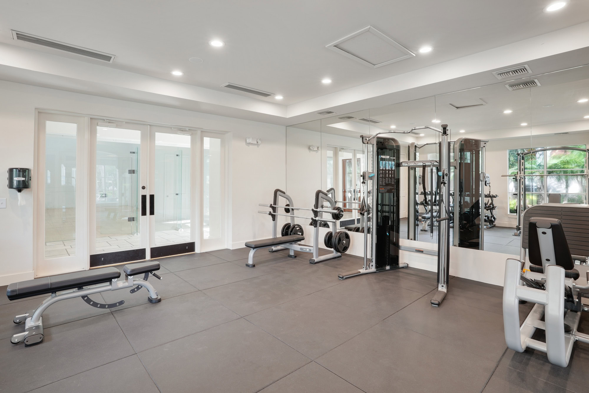 A fitness center at the Miramar Lakes apartments in Fort Lauderdale, FL