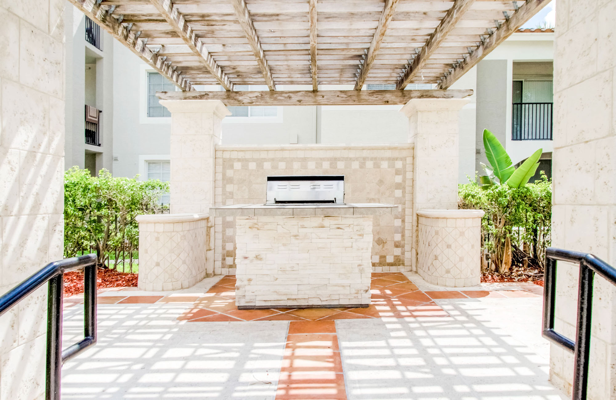 A grilling station at the Miramar Lakes apartments in Fort Lauderdale, FL