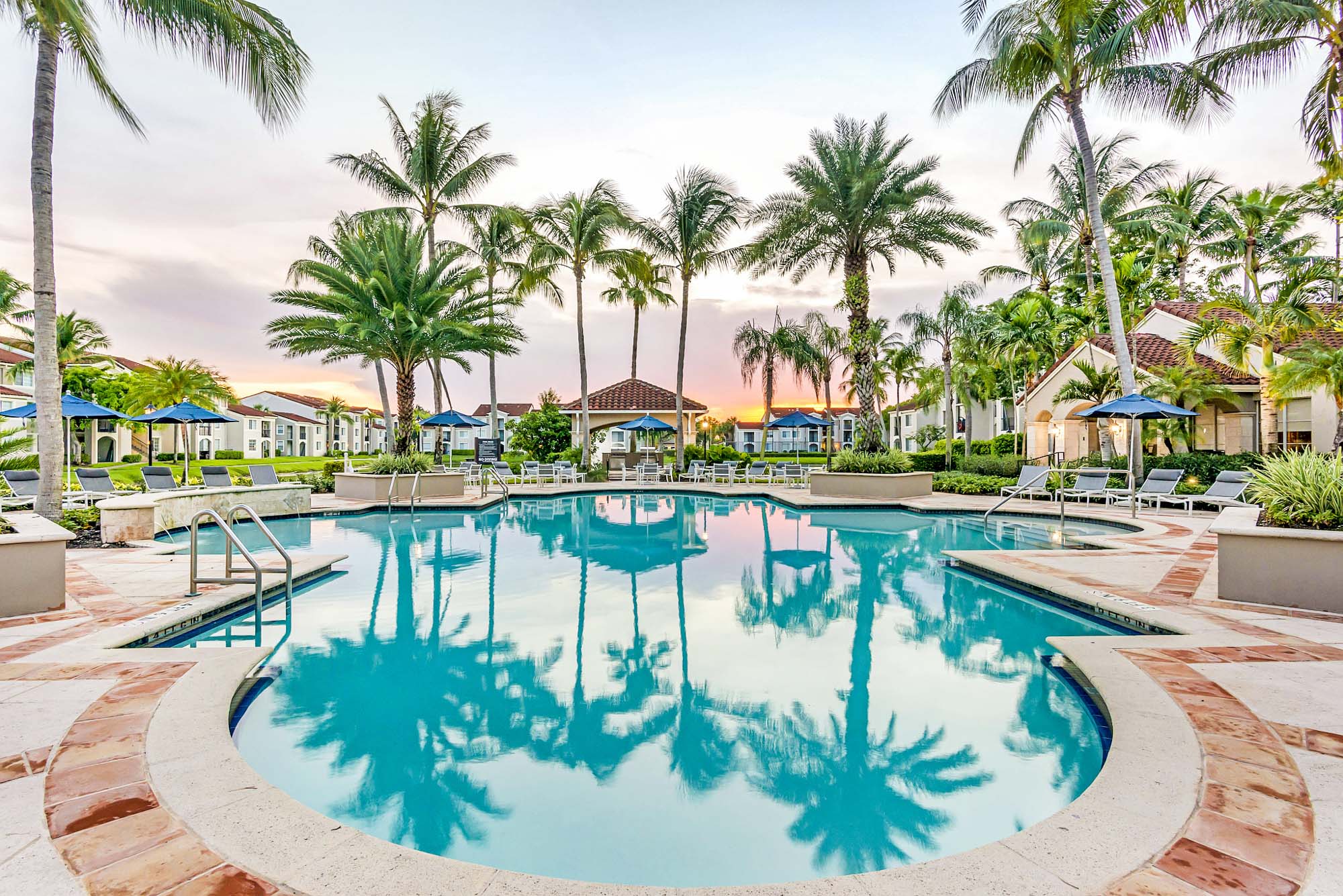 A pool at the Miramar Lakes apartments in Fort Lauderdale, FL